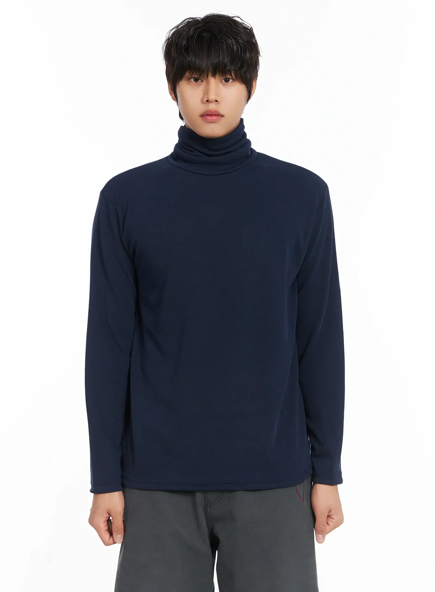 Men's Loose Fit Turtleneck Long Sleeve Top IJ512 - Image 16