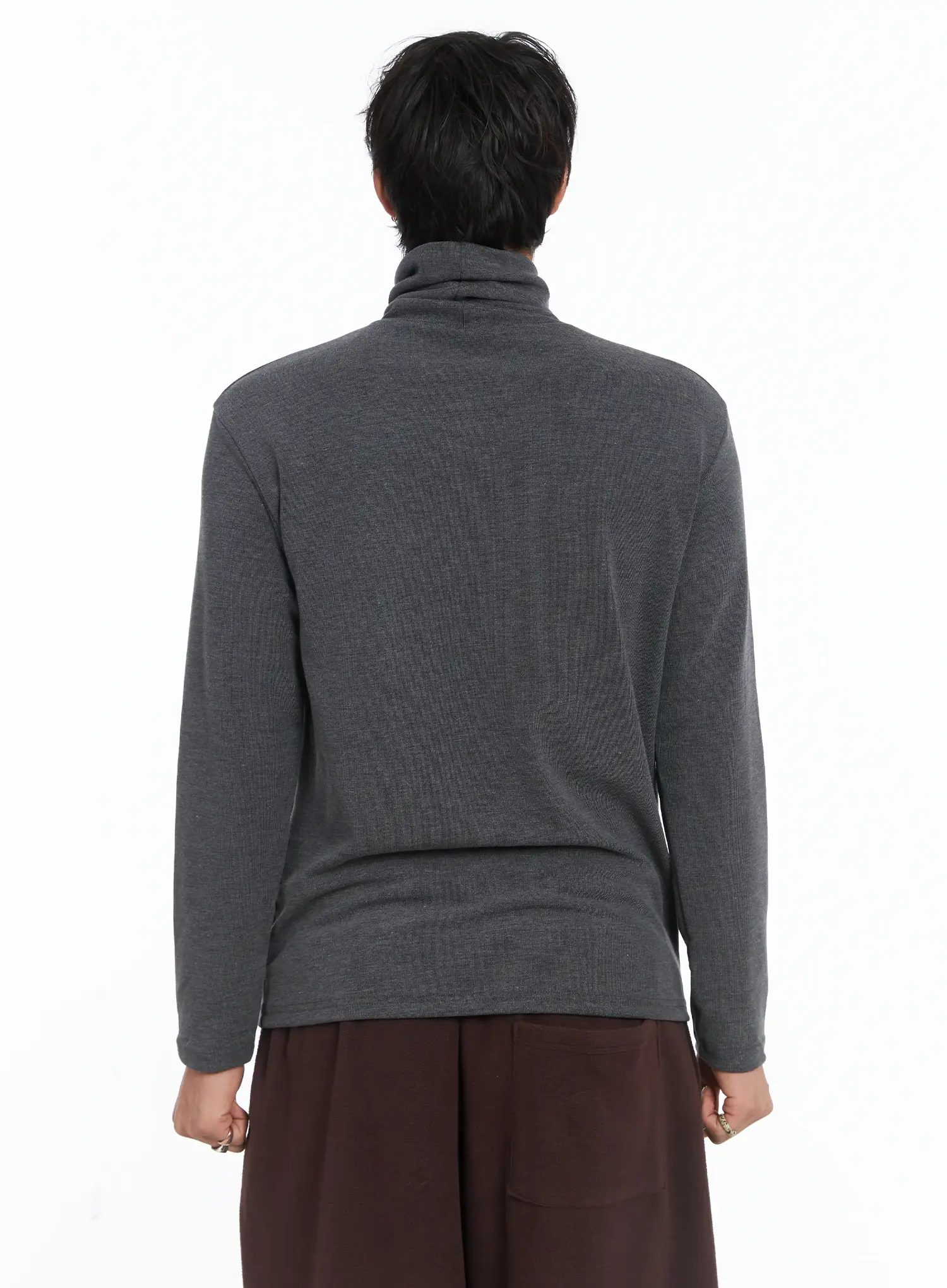 Men's Loose Fit Turtleneck Long Sleeve Top IJ512 - Image 5