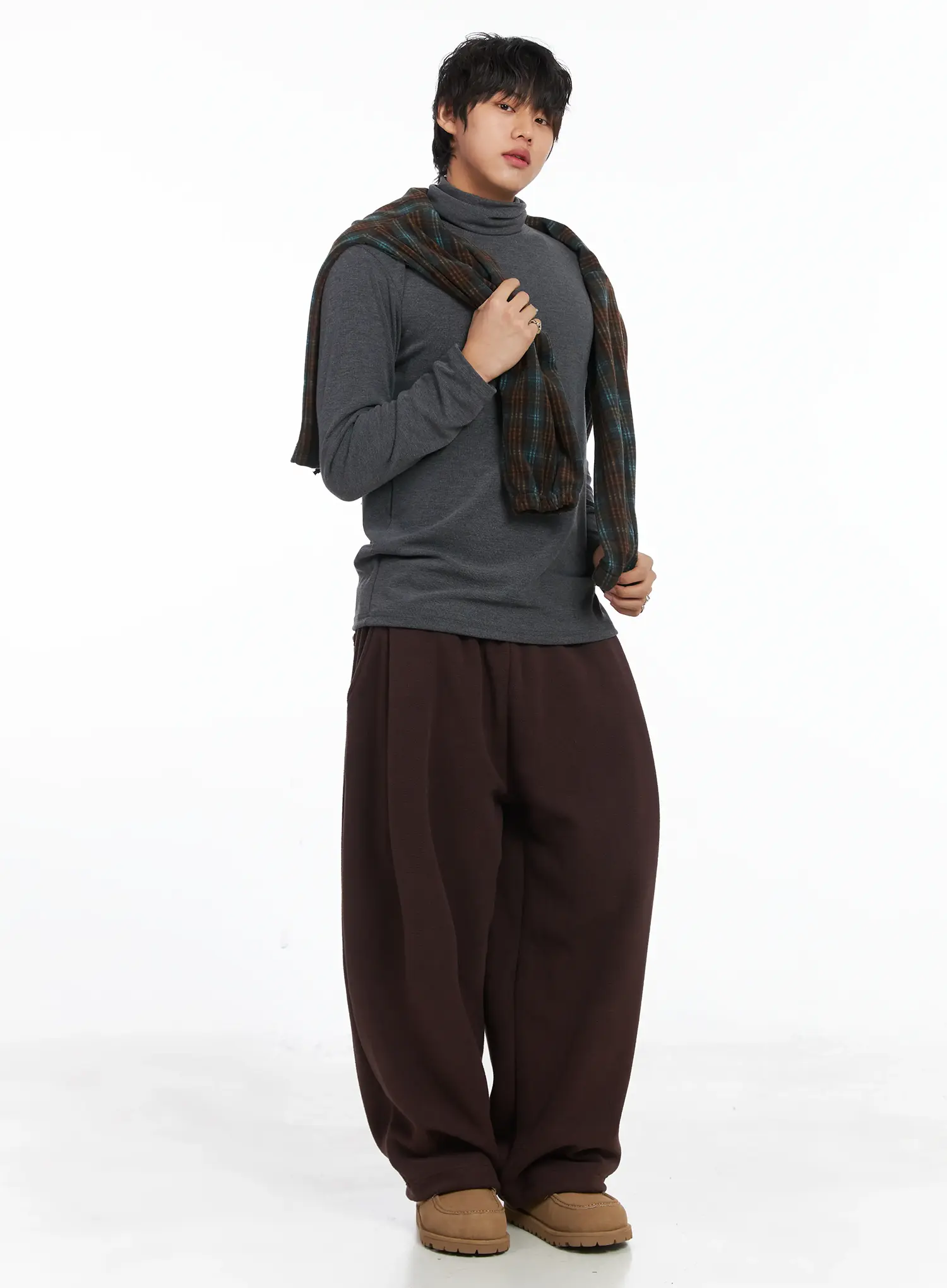 Men's Loose Fit Turtleneck Long Sleeve Top IJ512 - Image 8