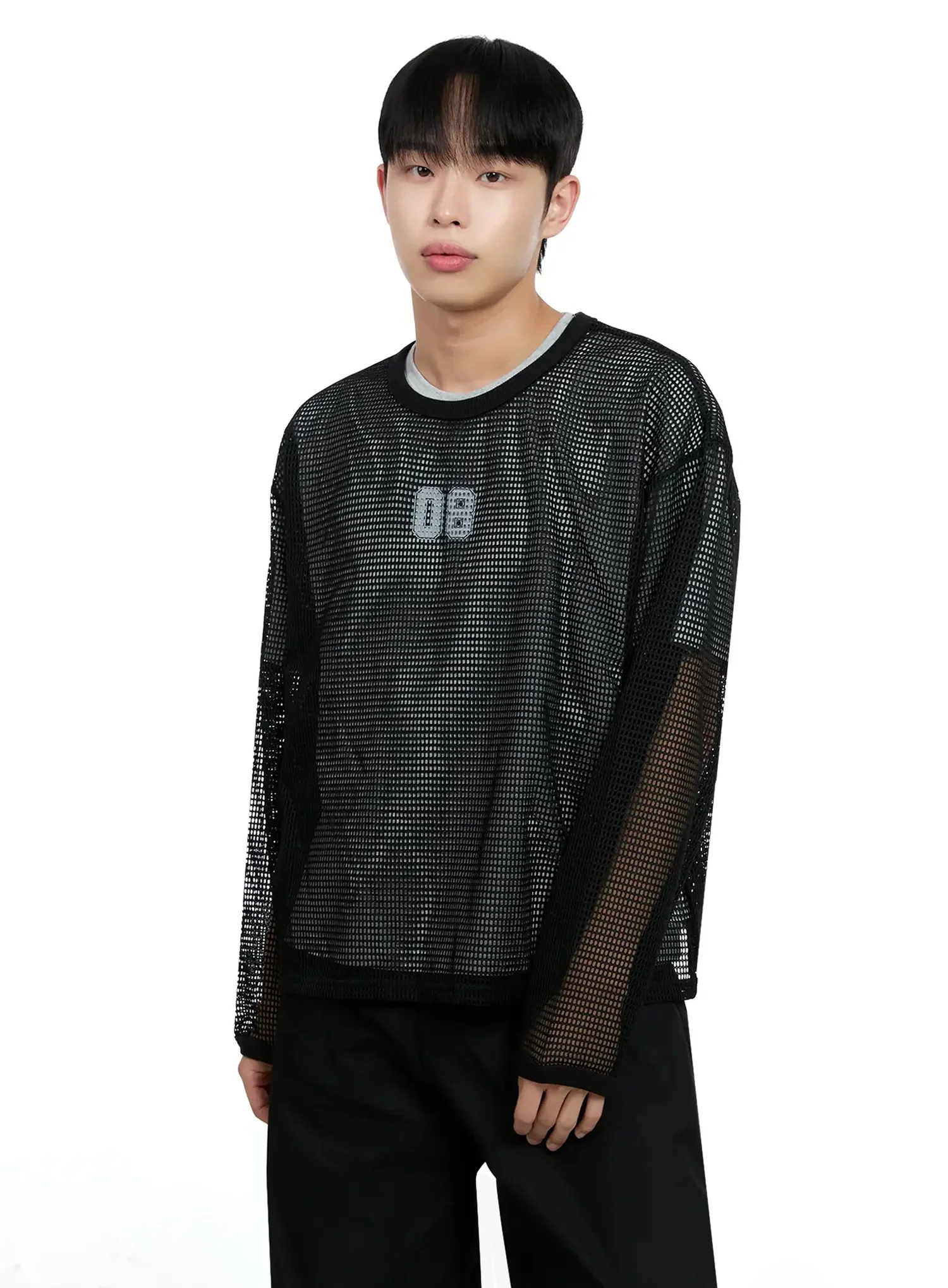 Men's Mesh Graphic Long Sleeve Tee IG520 - Image 10