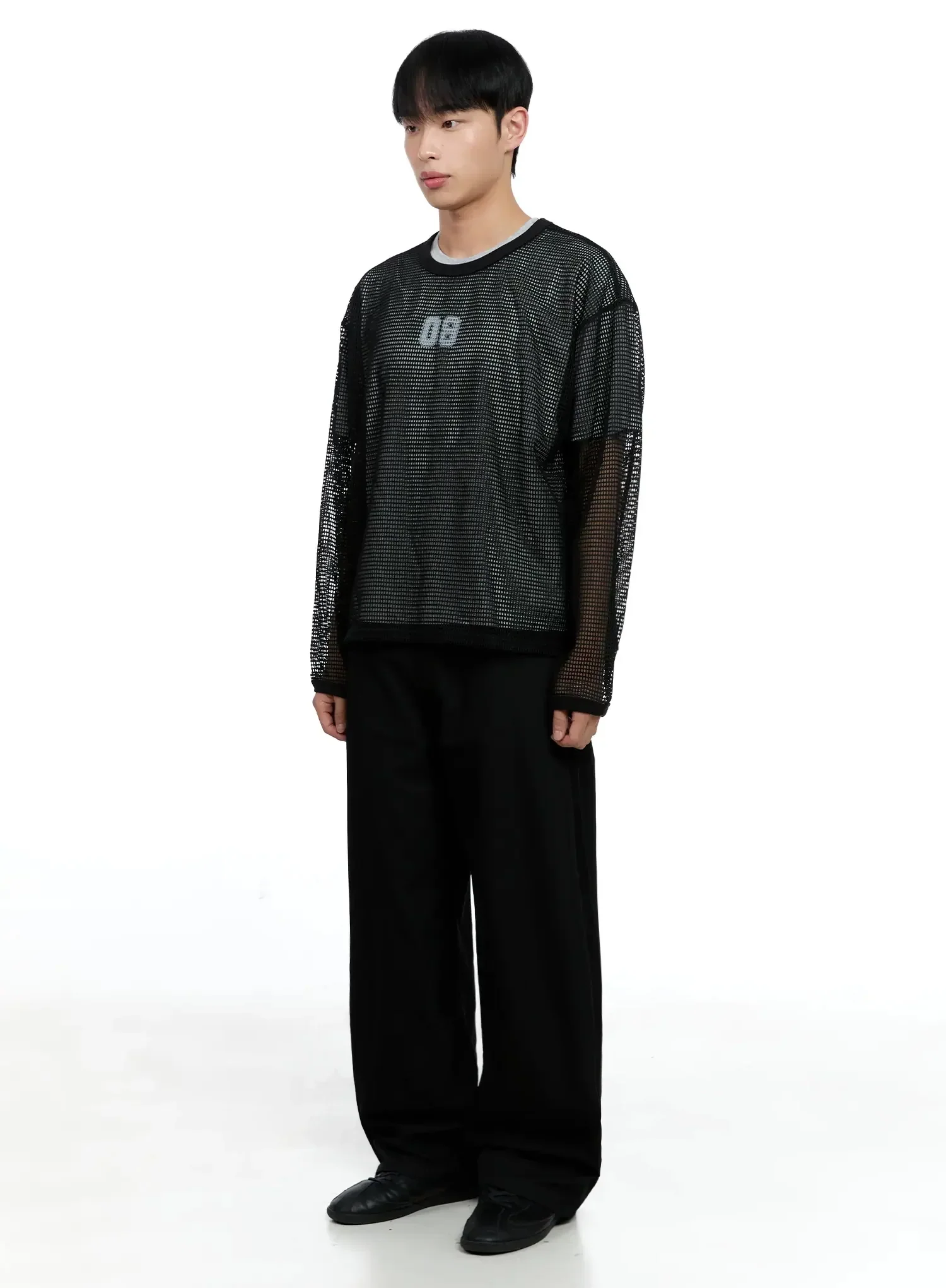 Men's Mesh Graphic Long Sleeve Tee IG520 - Image 12