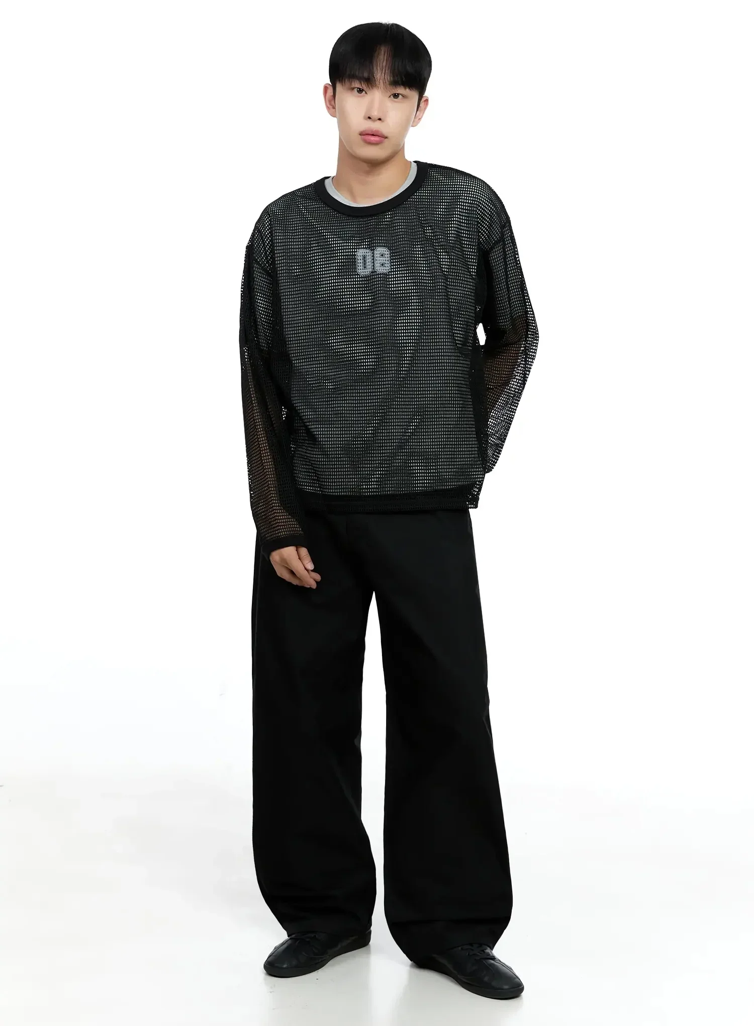 Men's Mesh Graphic Long Sleeve Tee IG520 - Image 3