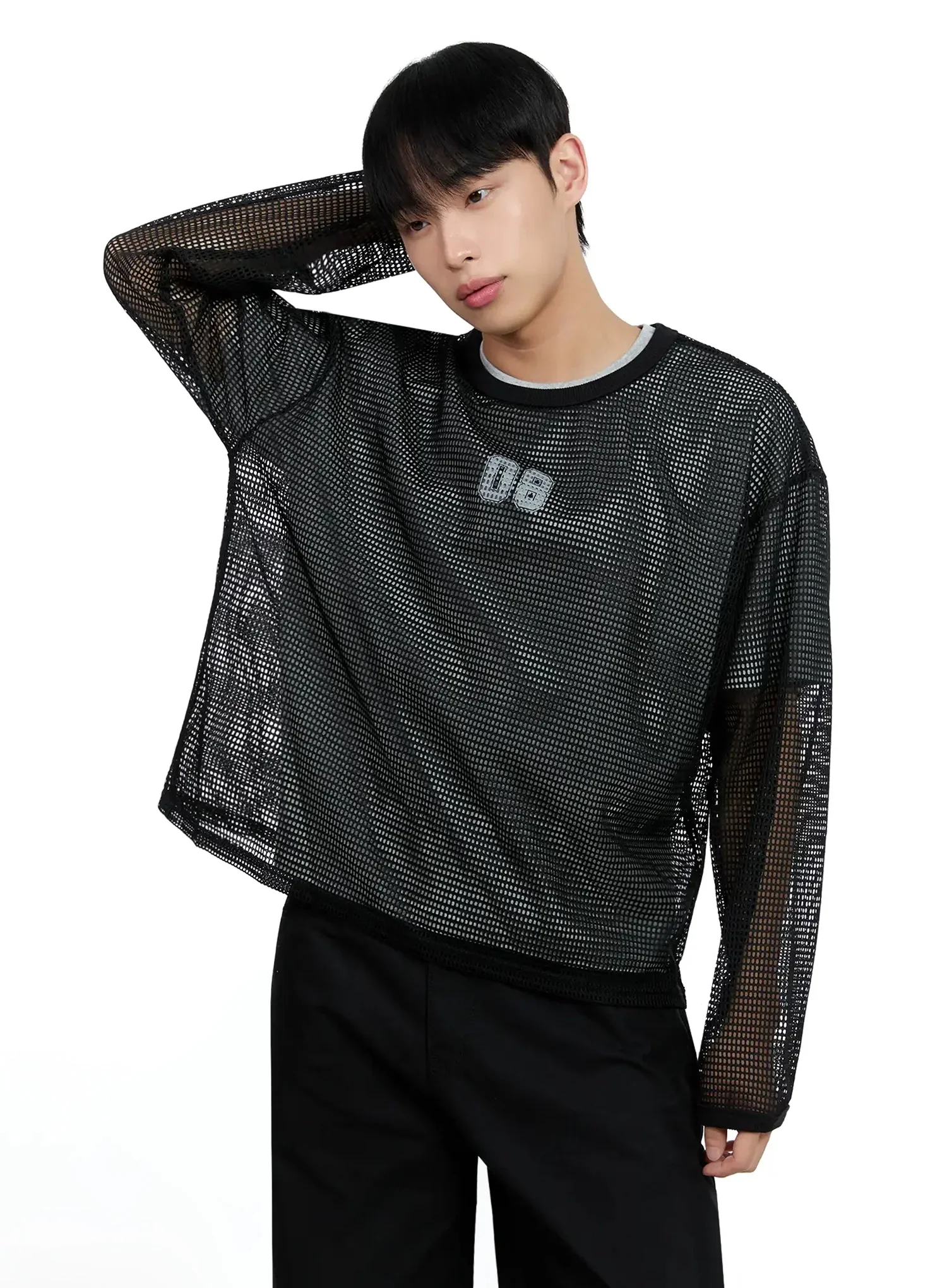 Men's Mesh Graphic Long Sleeve Tee IG520 - Image 9