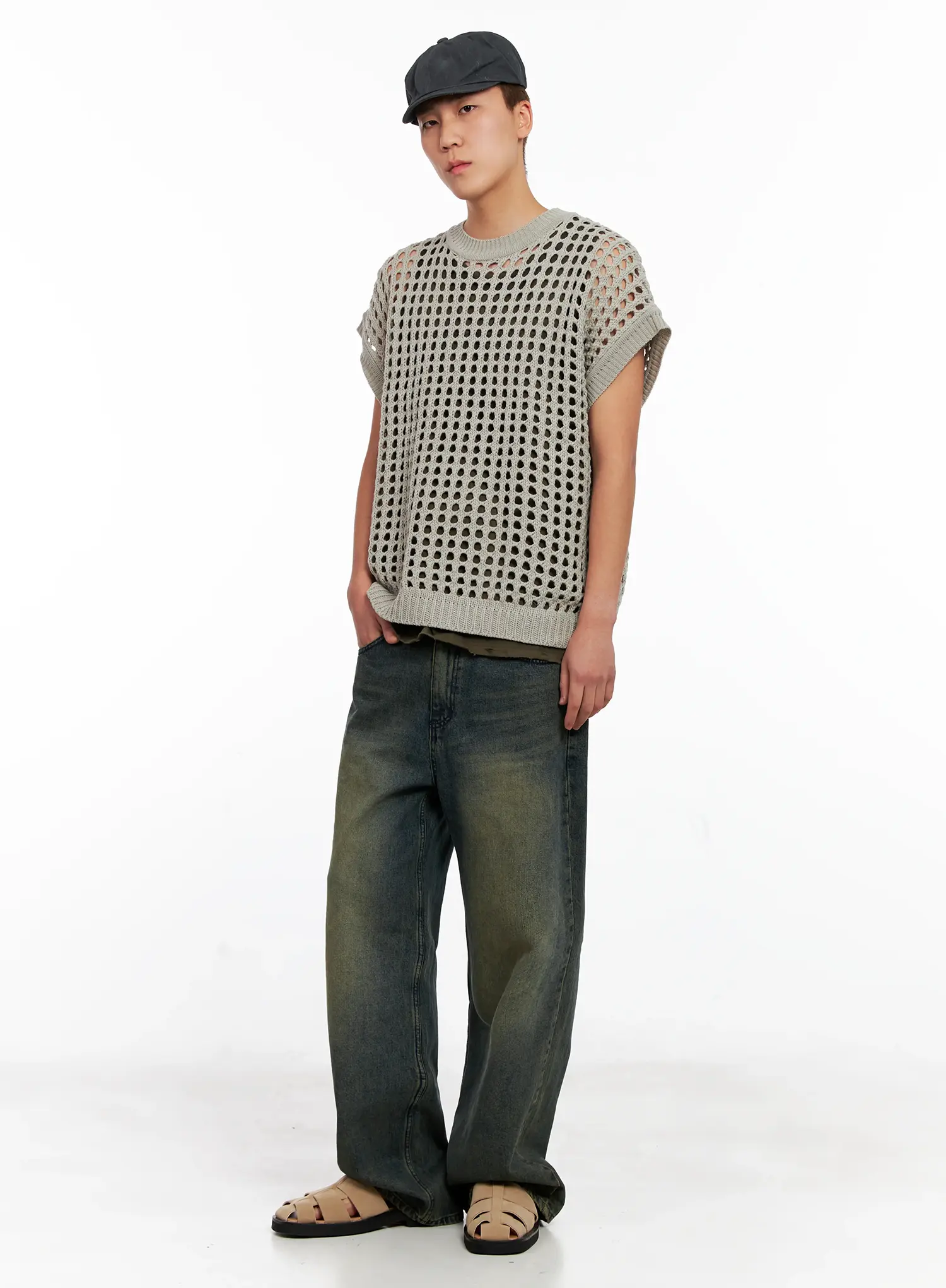 Men's Mesh Knit Vest IG508 - Image 12