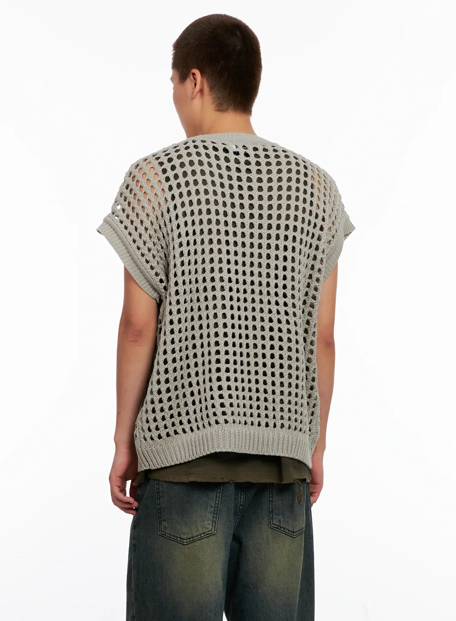 Men's Mesh Knit Vest IG508 - Image 6