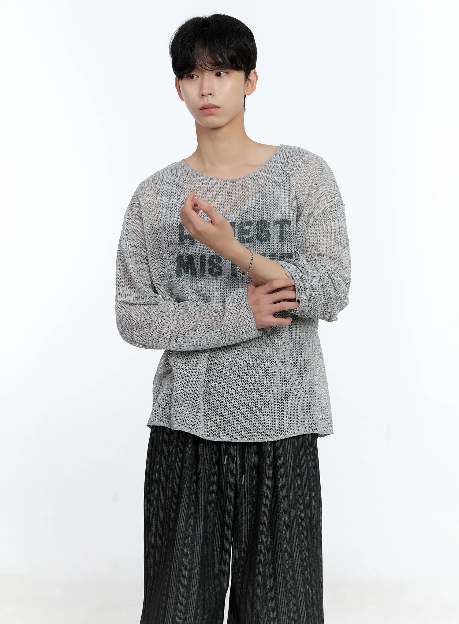 Men's Mesh Long Sleeve Graphic Top IG501 - Image 8