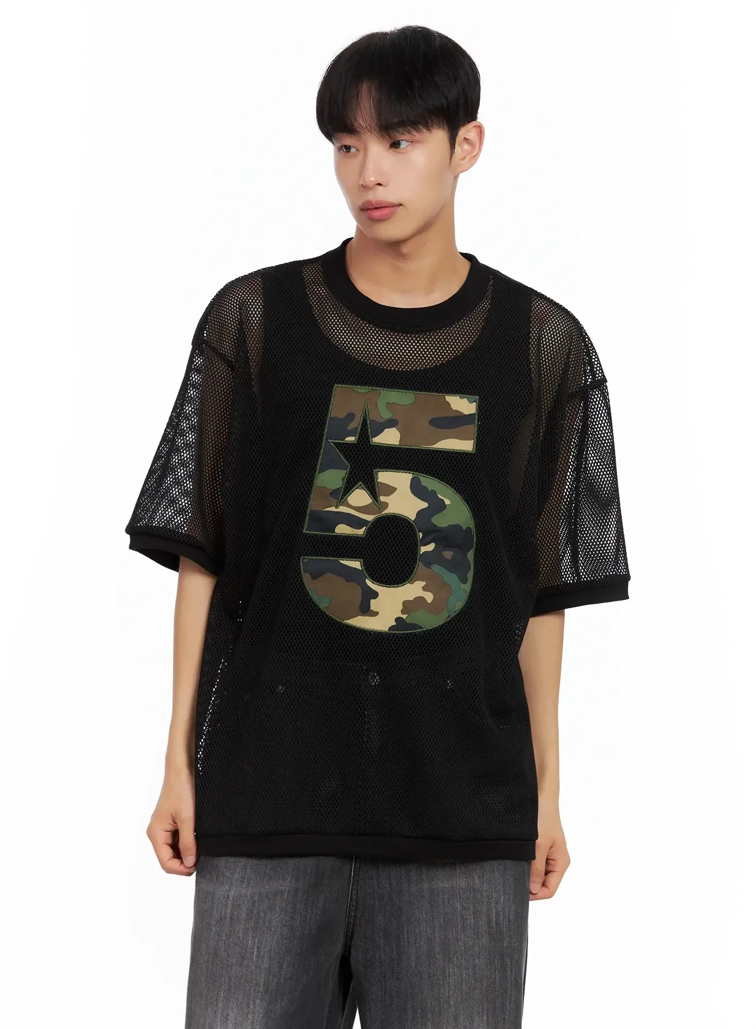 Men's Mesh Star Jersey Tee IL516 - Image 9