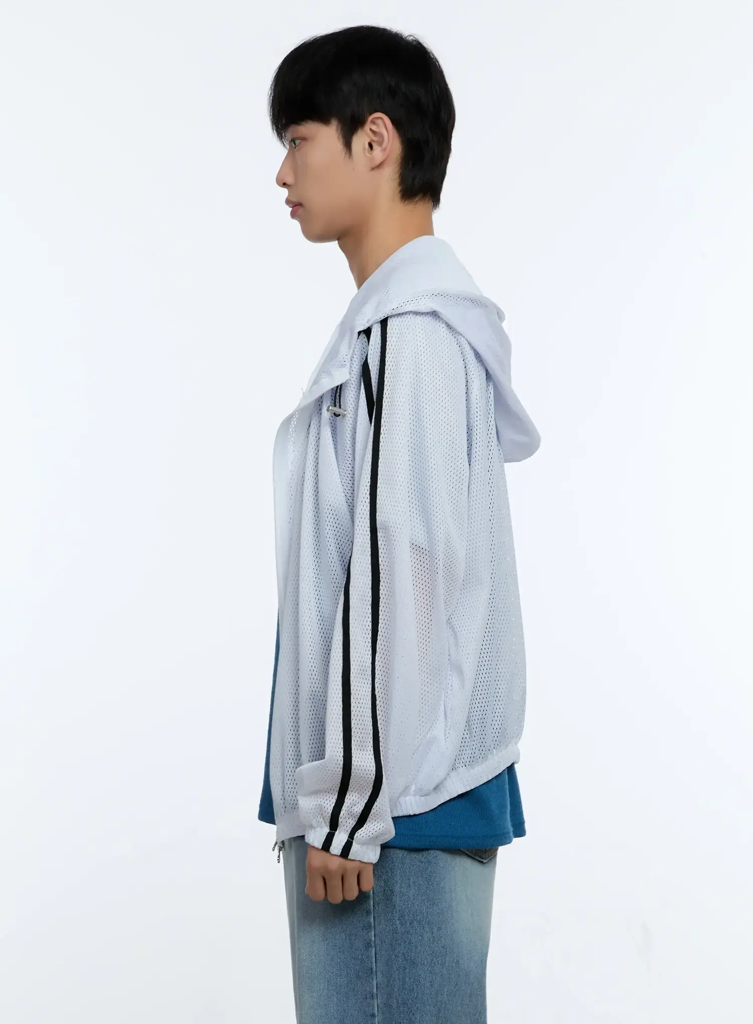 Men's Mesh Zip-Up Hoodie IG519 - Image 5
