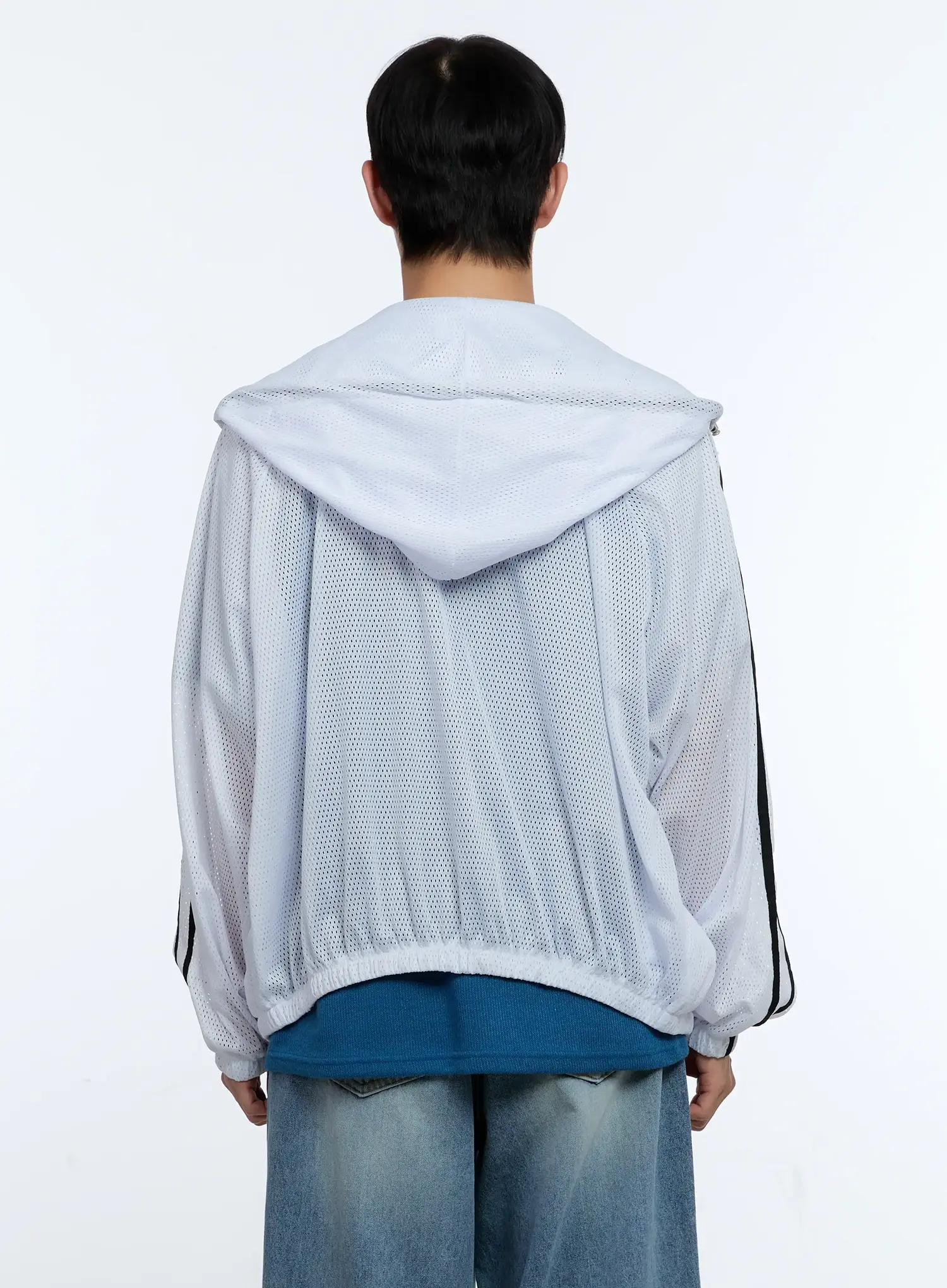 Men's Mesh Zip-Up Hoodie IG519 - Image 6