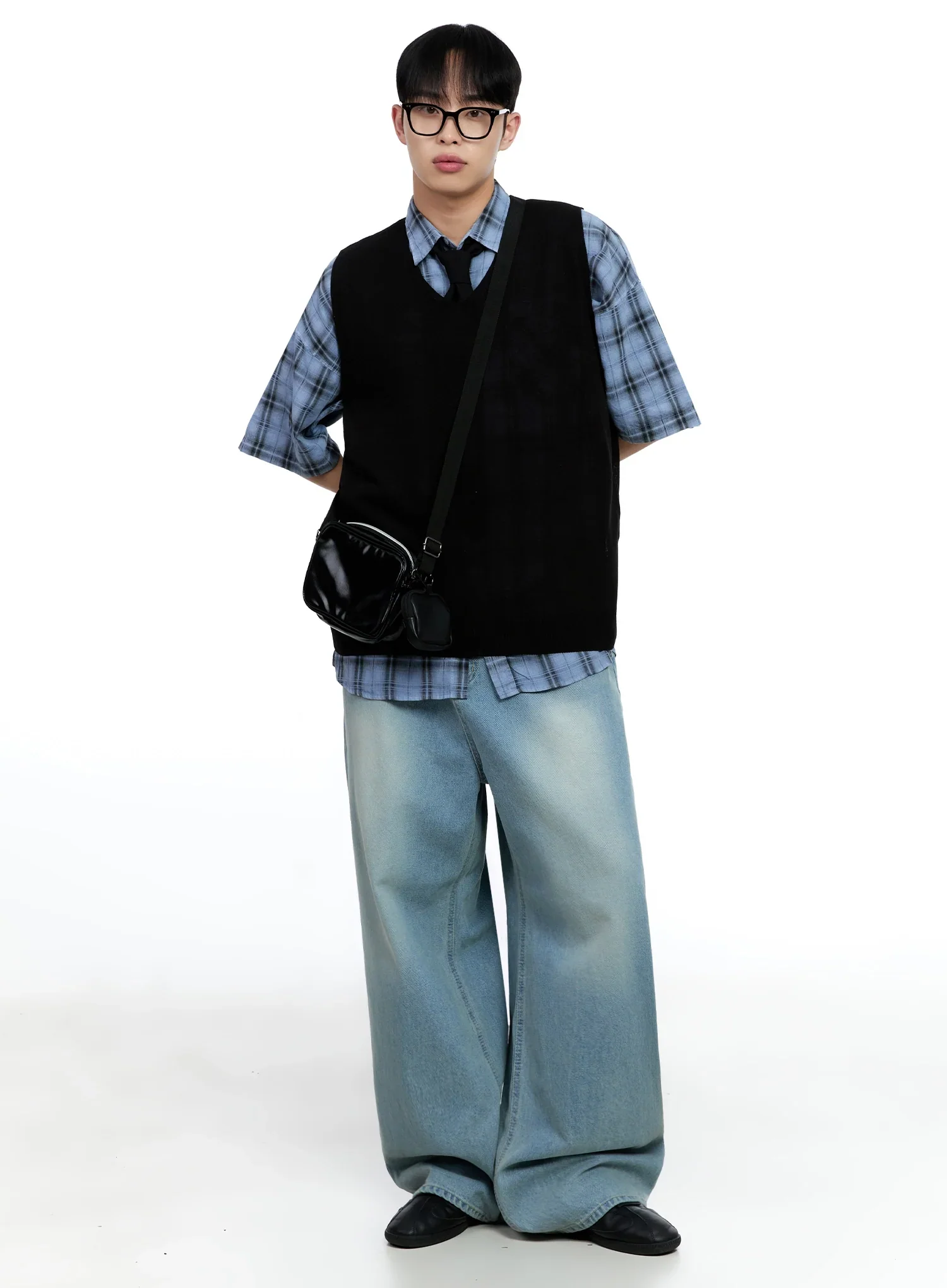 Men's Mid-Wash Baggy Jeans IG520 - Image 11