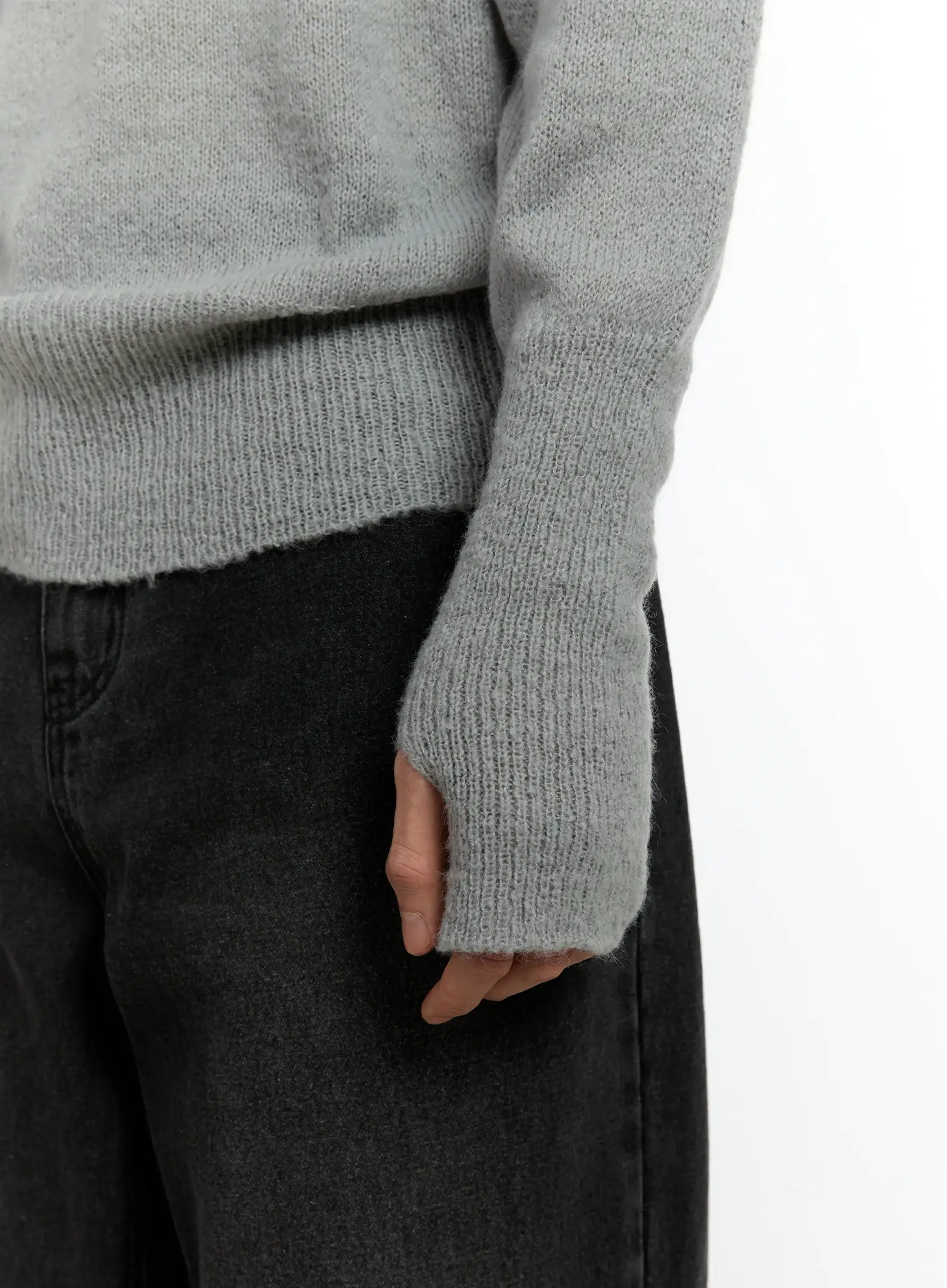 Men's Mohair Blend Balaclava Sweater IO531 - Image 12
