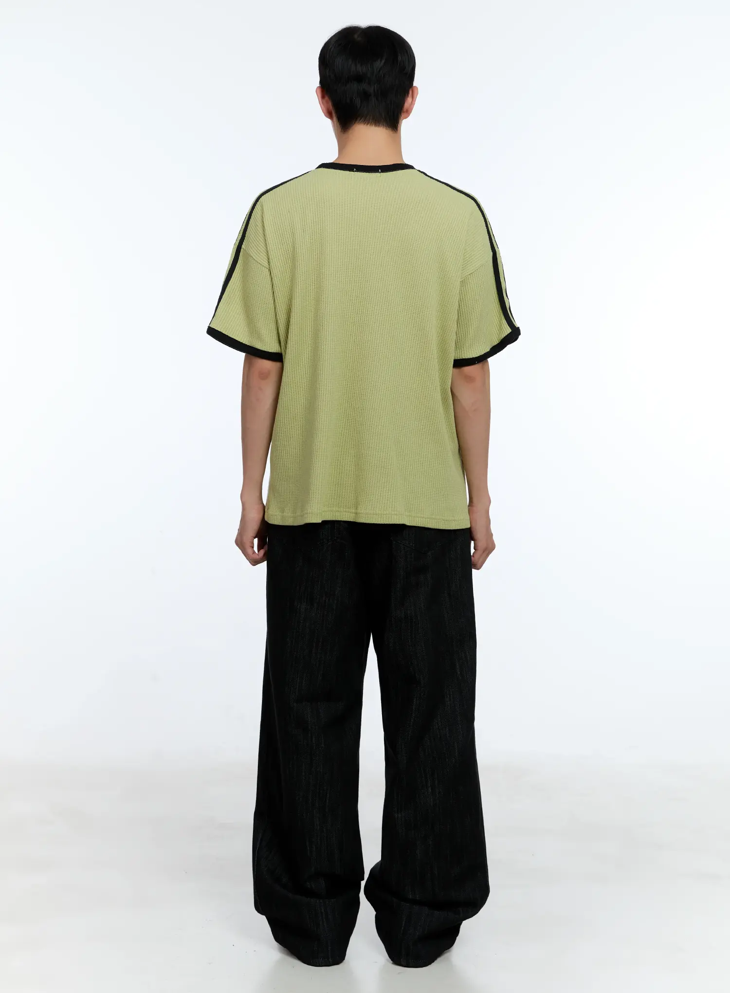 Men's No-Fade Wide-Leg Denim Jeans IL515 - Image 10
