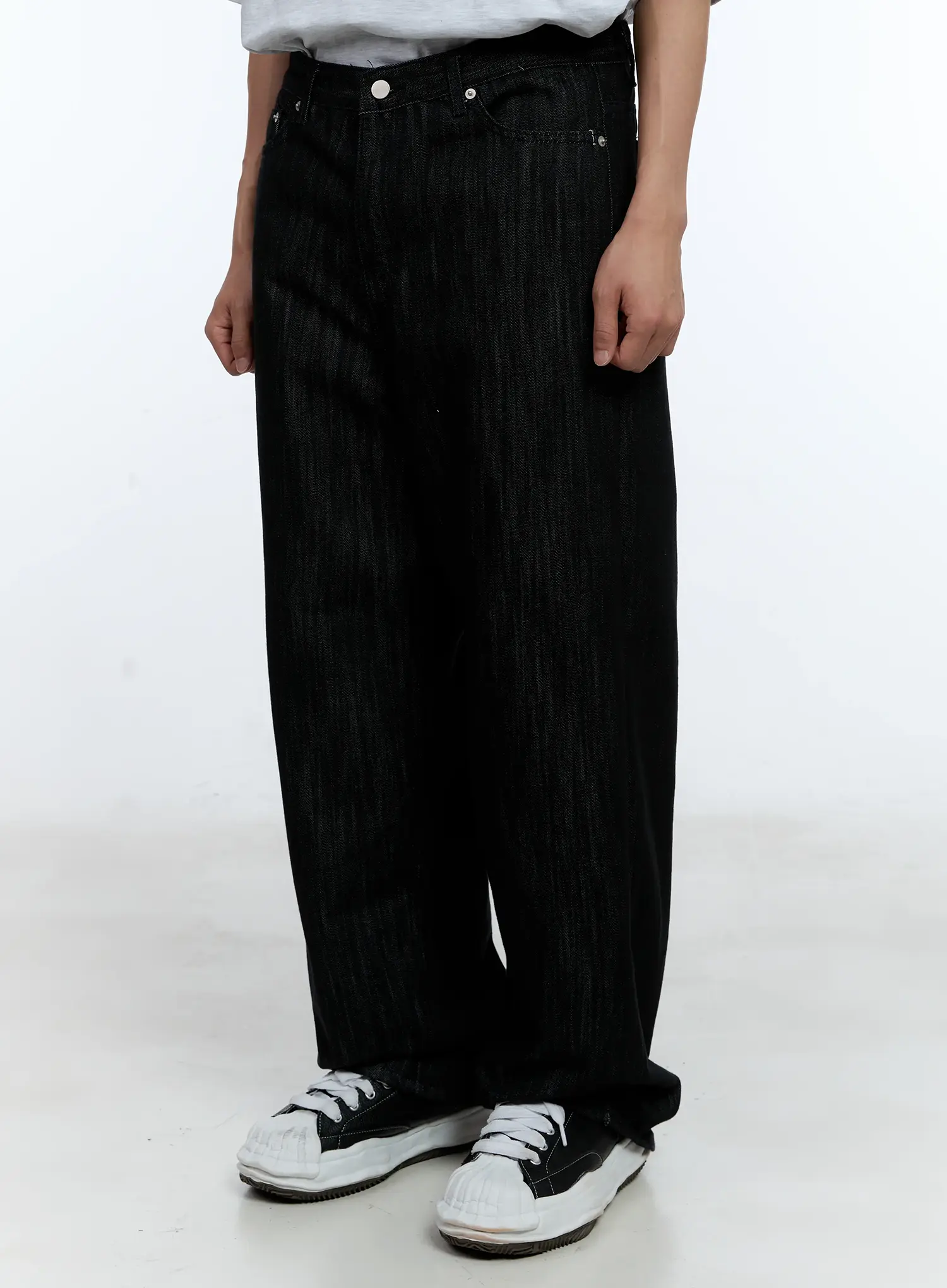 Men's No-Fade Wide-Leg Denim Jeans IL515 - Image 6