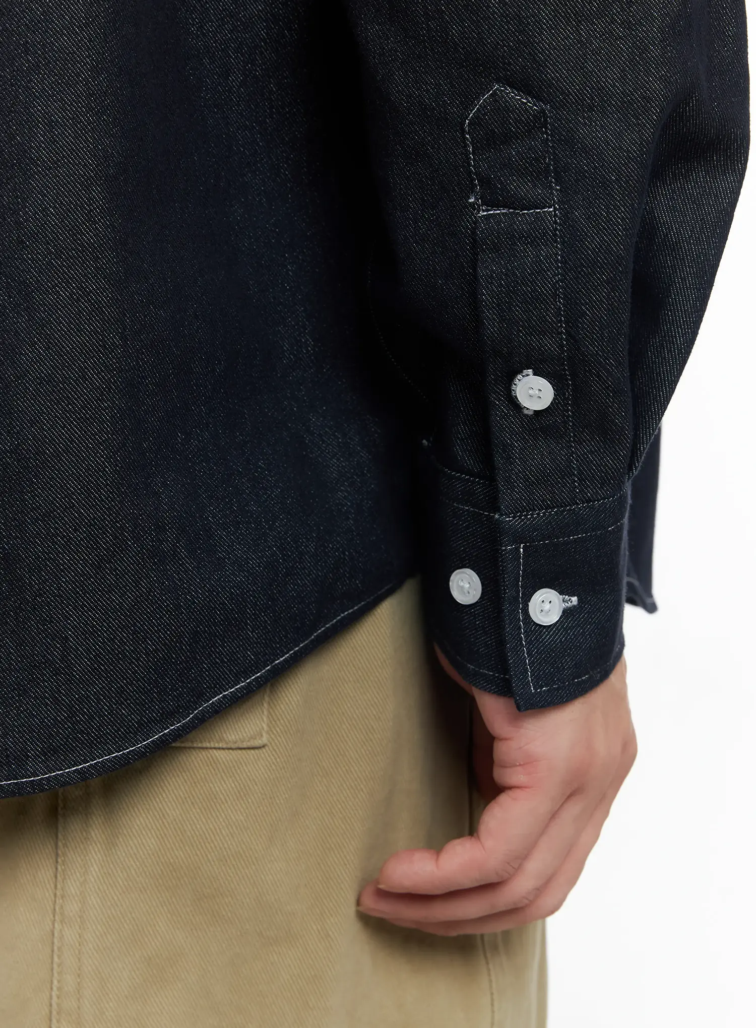 Men's Non-Fade Denim Shirt IF517 - Image 12