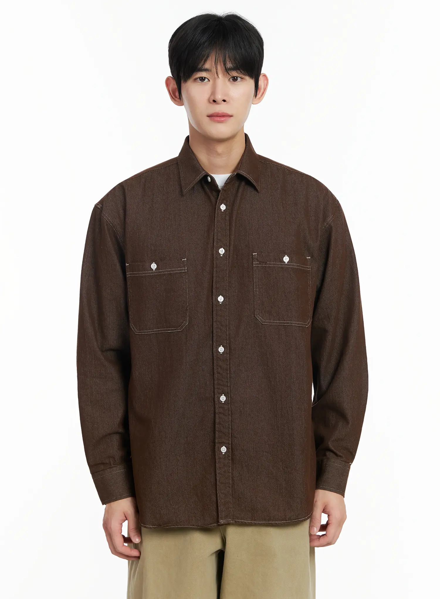 Men's Non-Fade Denim Shirt IF517 - Image 13