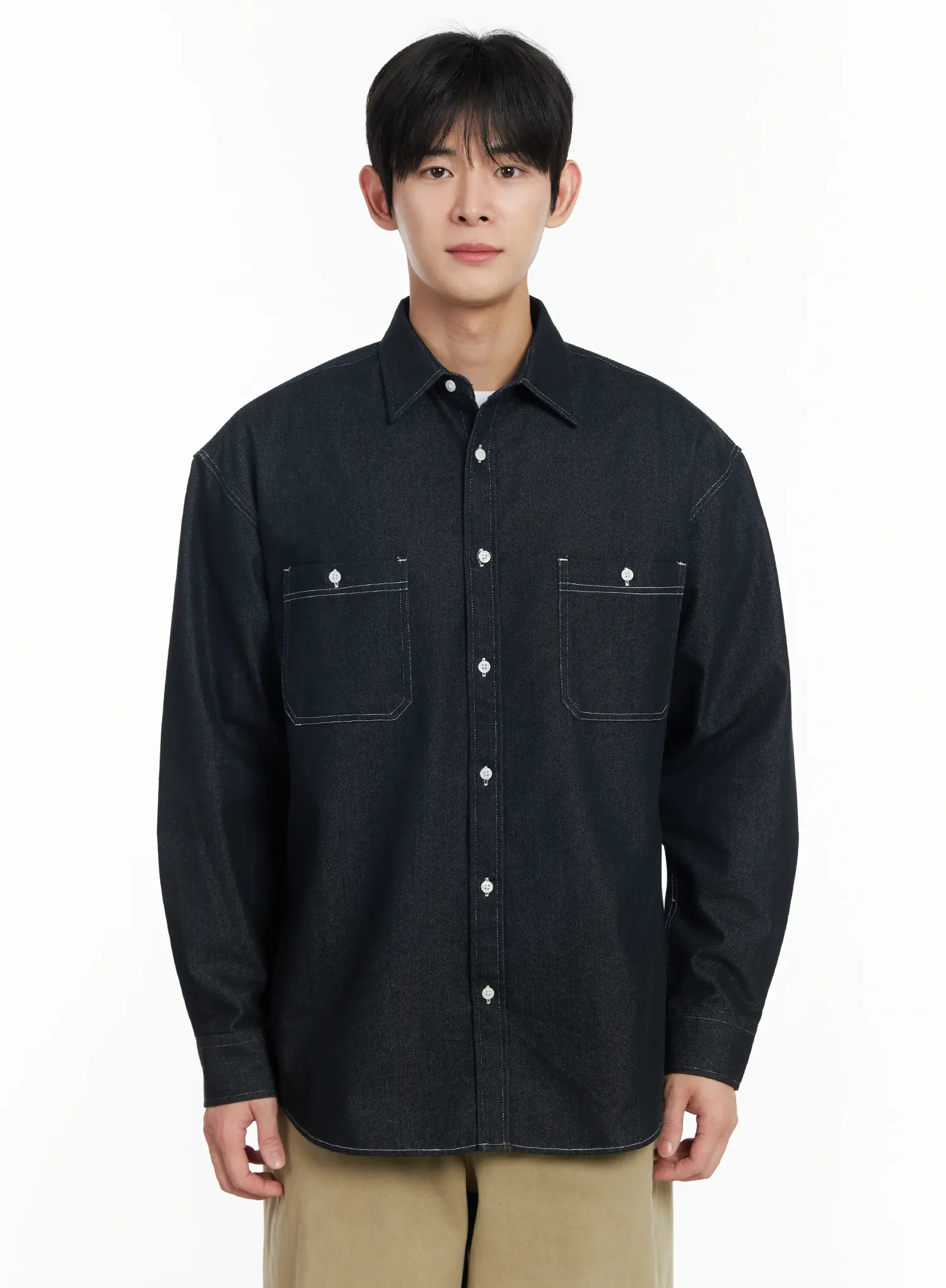 Men's Non-Fade Denim Shirt IF517 - Image 14