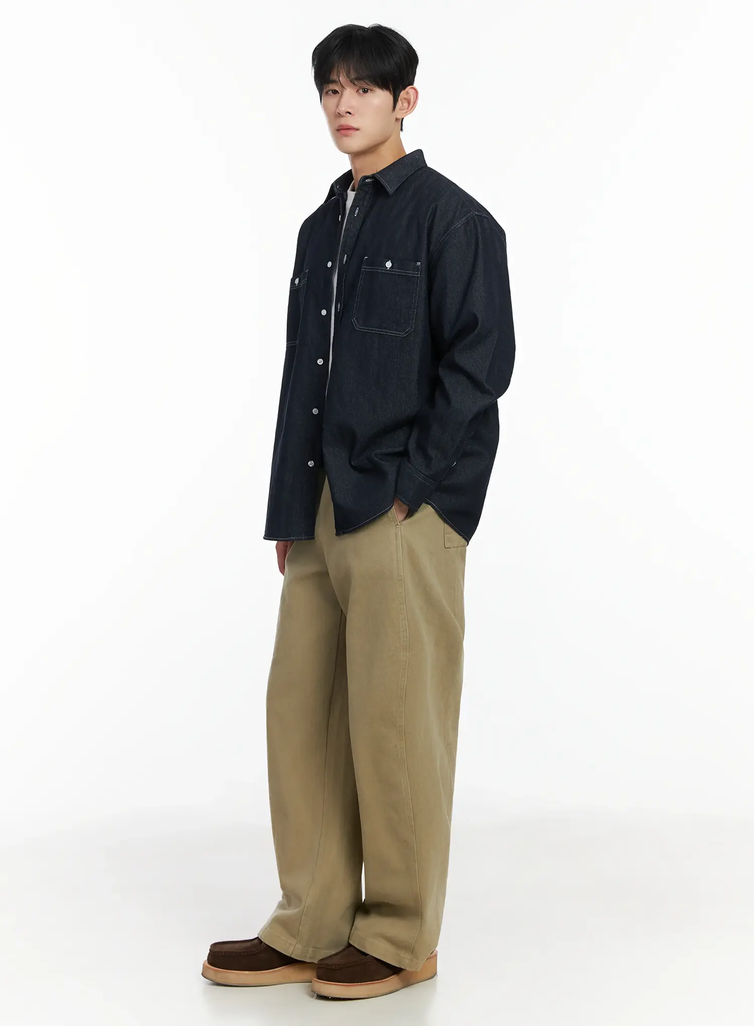 Men's Non-Fade Denim Shirt IF517 - Image 2