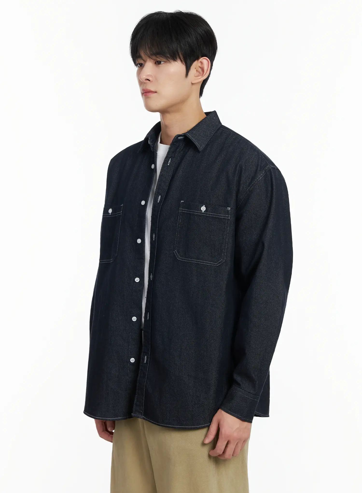 Men's Non-Fade Denim Shirt IF517 - Image 4
