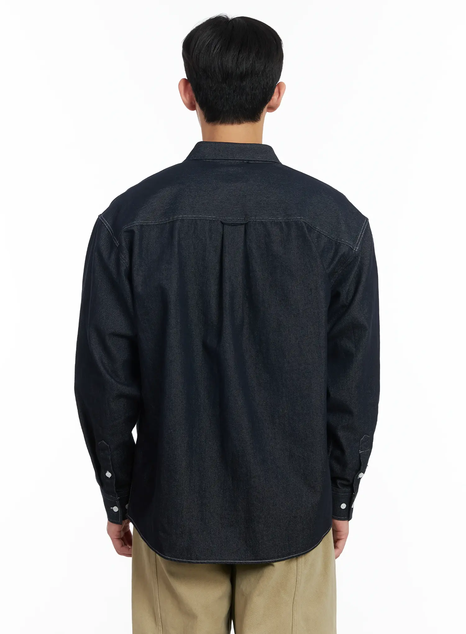 Men's Non-Fade Denim Shirt IF517 - Image 5