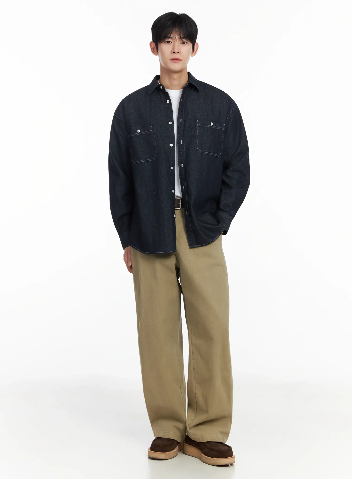 Men's Non-Fade Denim Shirt IF517 - Image 7