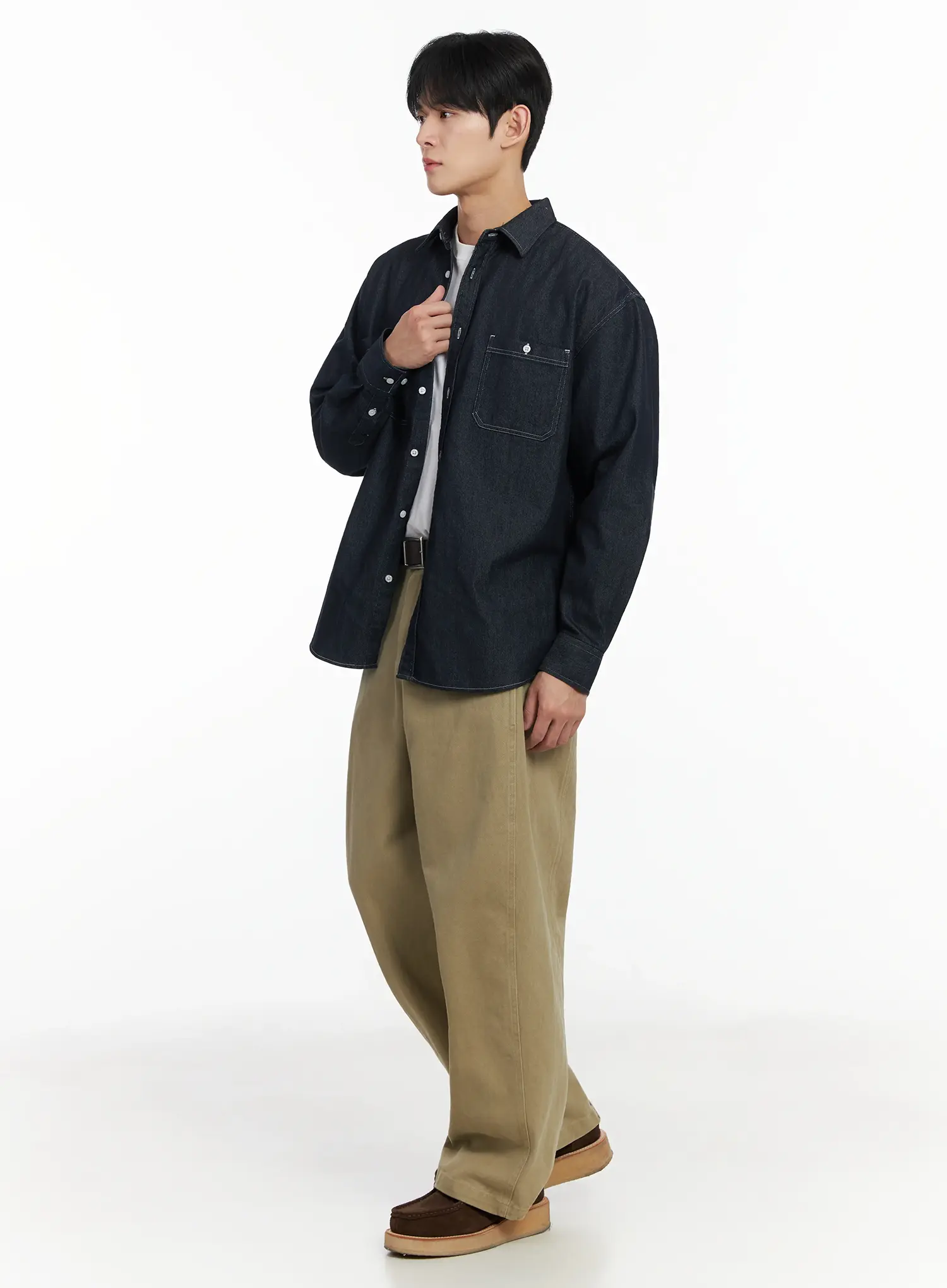 Men's Non-Fade Denim Shirt IF517 - Image 8