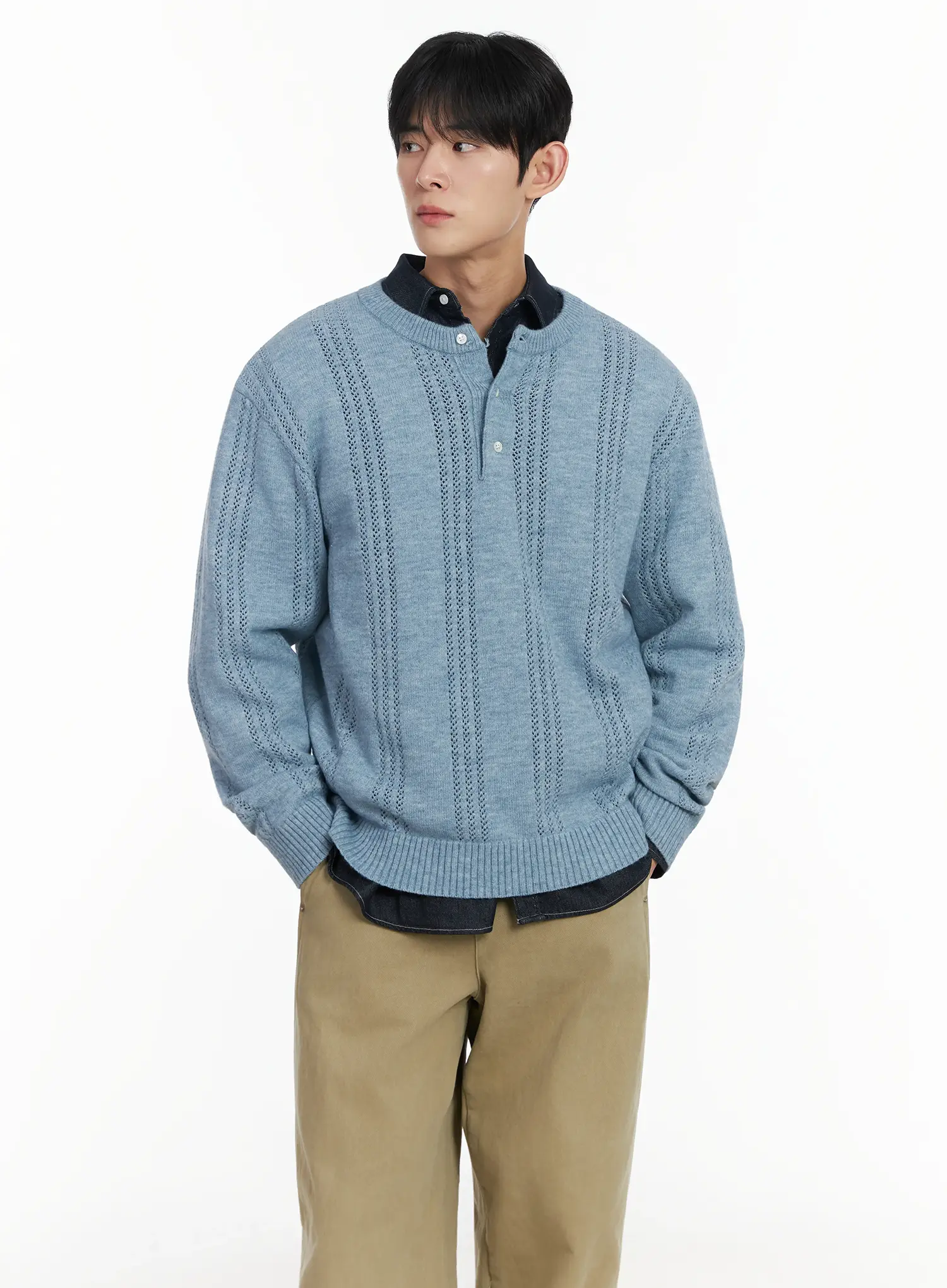 Men's Non-Fade Denim Shirt IF517 - Image 9