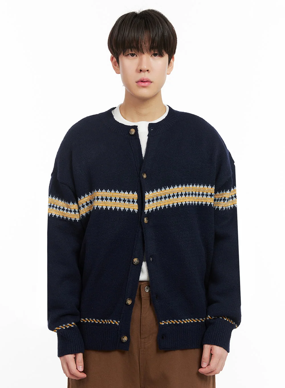 Men's Nordic Loose-Fit Cardigan IJ517 - Image 12