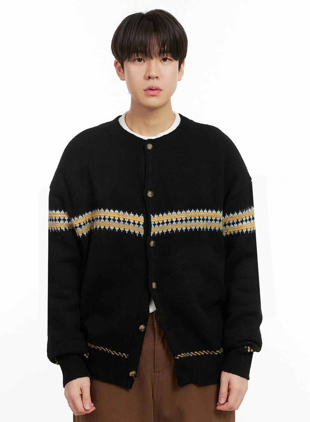 Men's Nordic Loose-Fit Cardigan IJ517 - Image 13