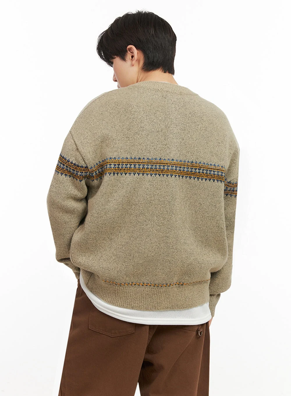 Men's Nordic Loose-Fit Cardigan IJ517 - Image 5