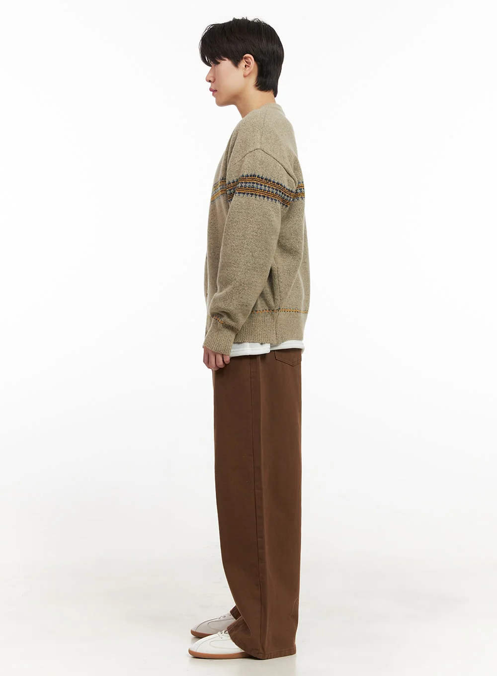 Men's Nordic Loose-Fit Cardigan IJ517 - Image 8