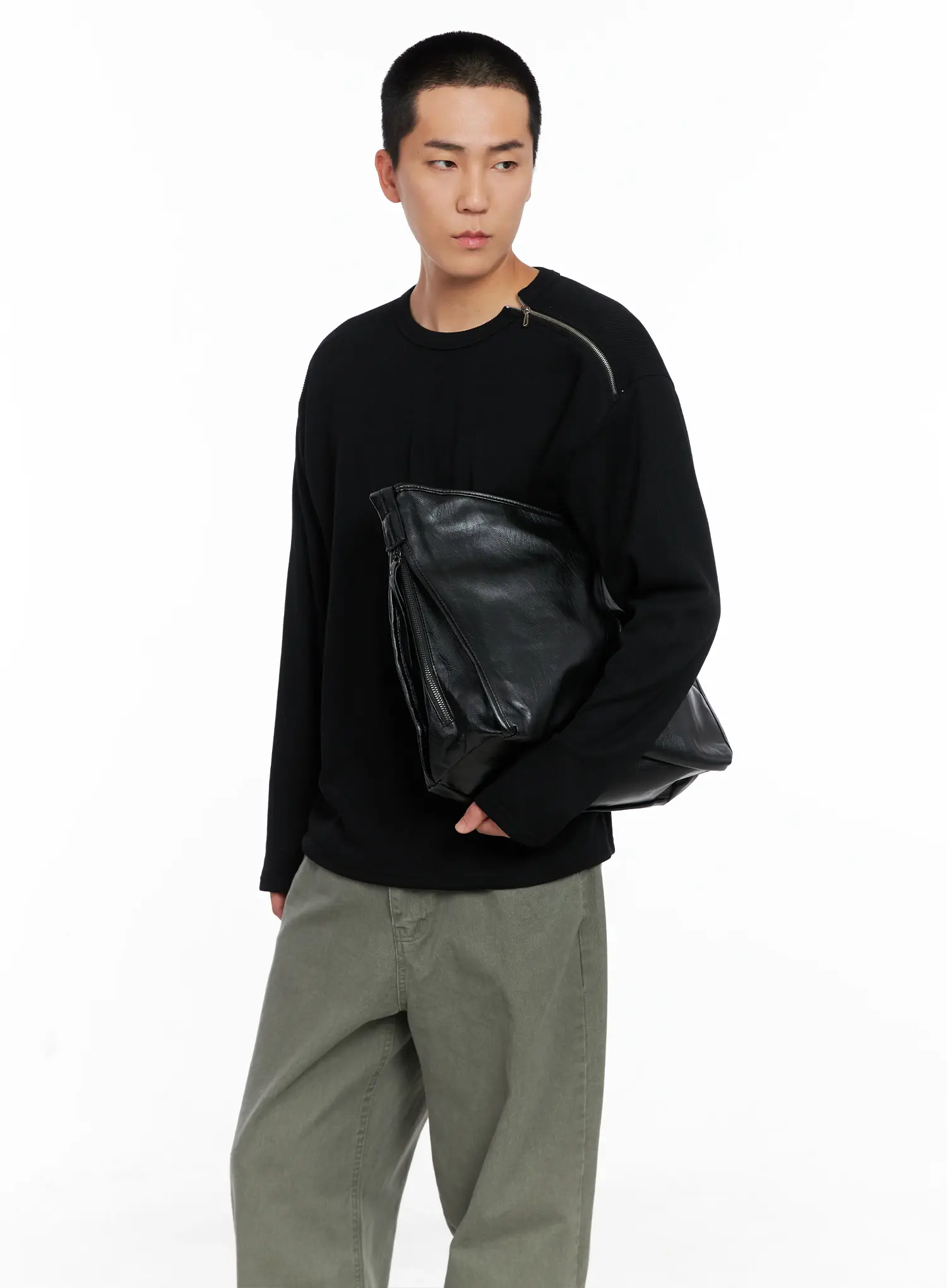Men's One-Shoulder Zip Long Sleeve IG529 - Image 10
