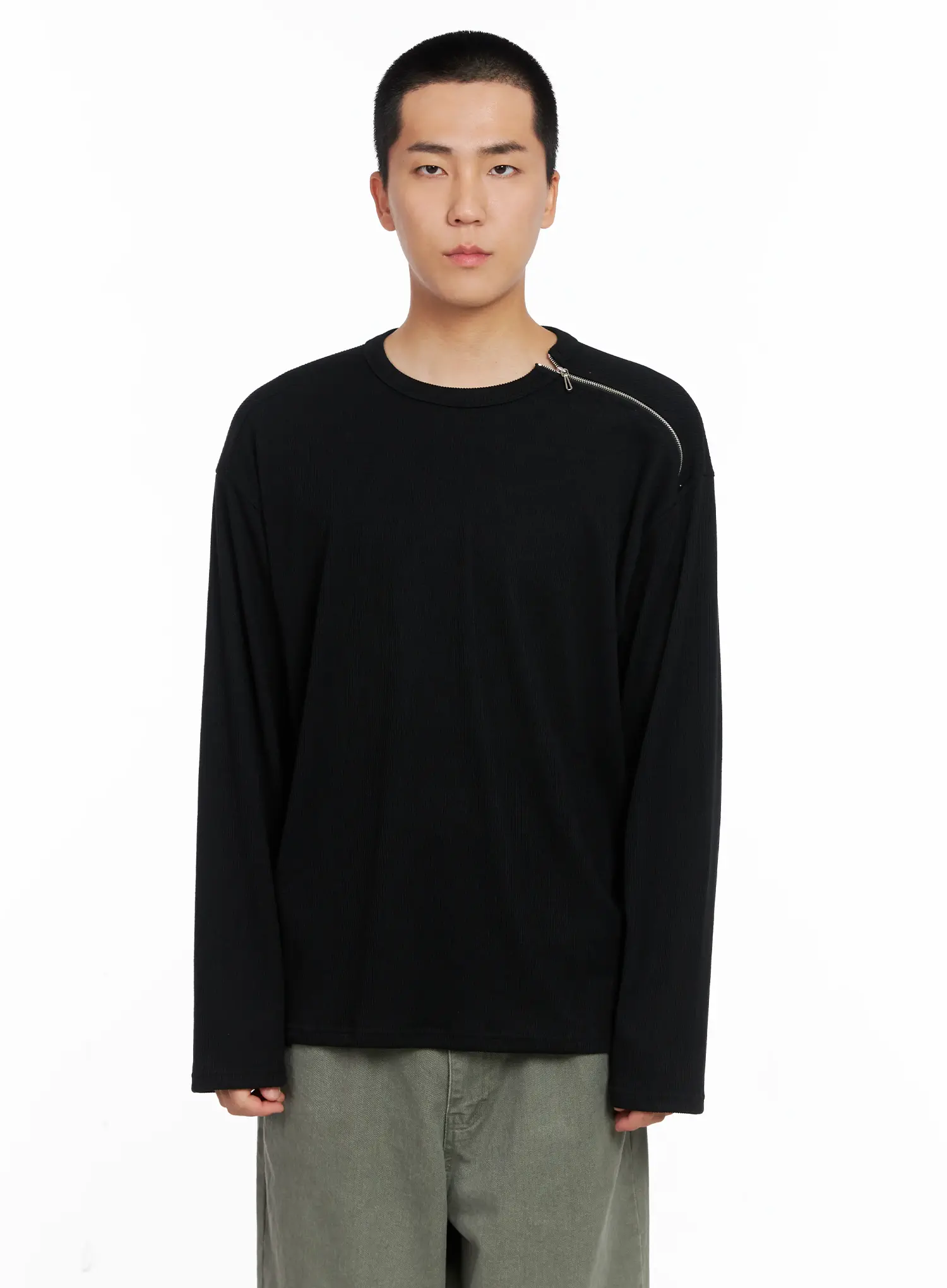 Men's One-Shoulder Zip Long Sleeve IG529 - Image 12