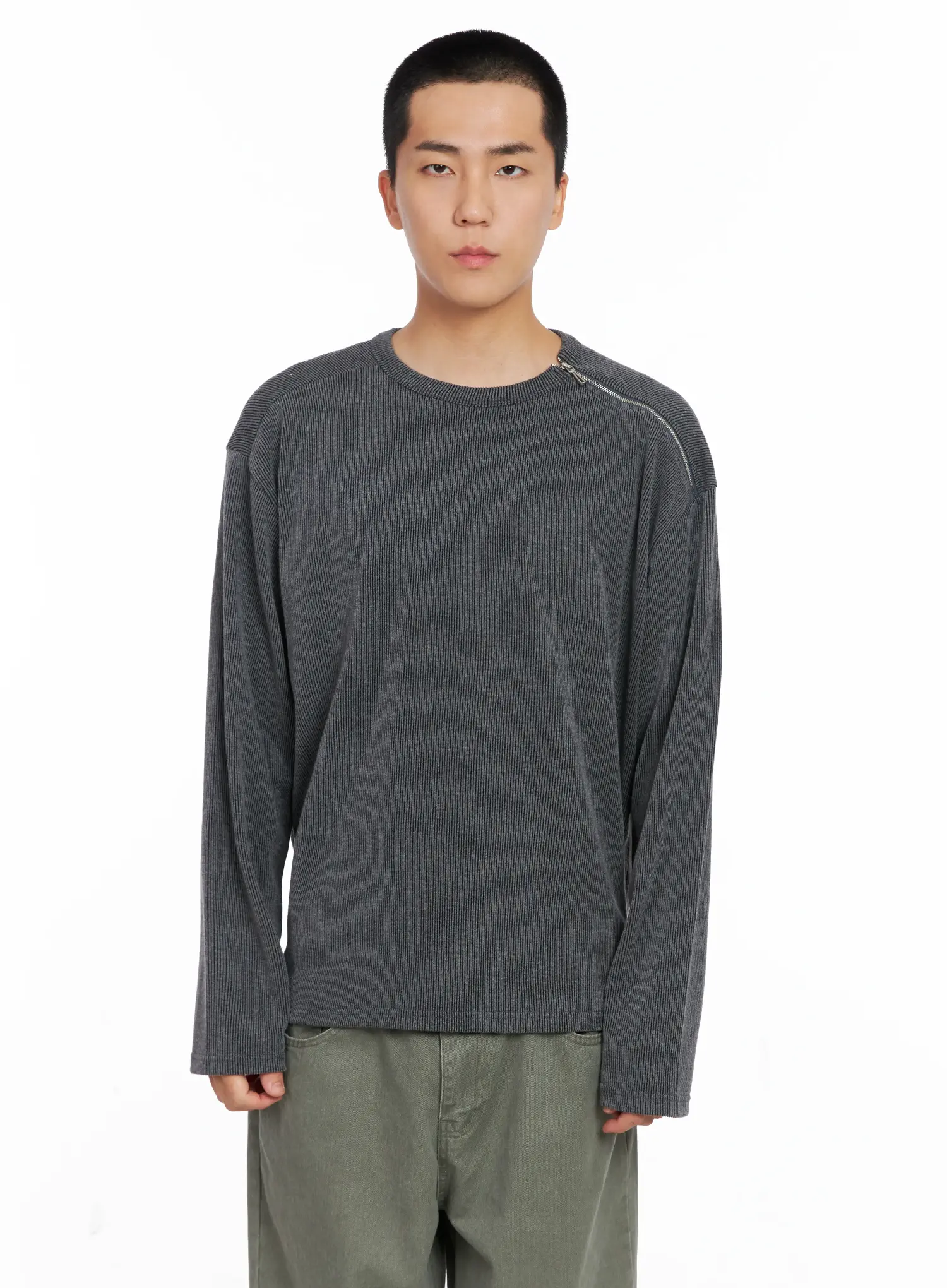 Men's One-Shoulder Zip Long Sleeve IG529 - Image 13