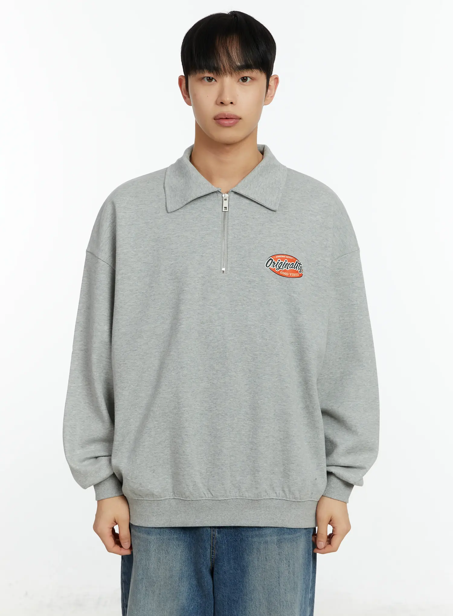 Men's "Orginality" Quarter-Zip Sweatshirt IF511 - Image 10