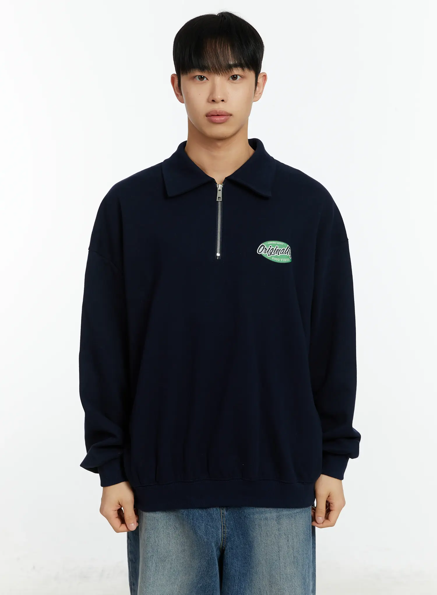 Men's "Orginality" Quarter-Zip Sweatshirt IF511 - Image 11