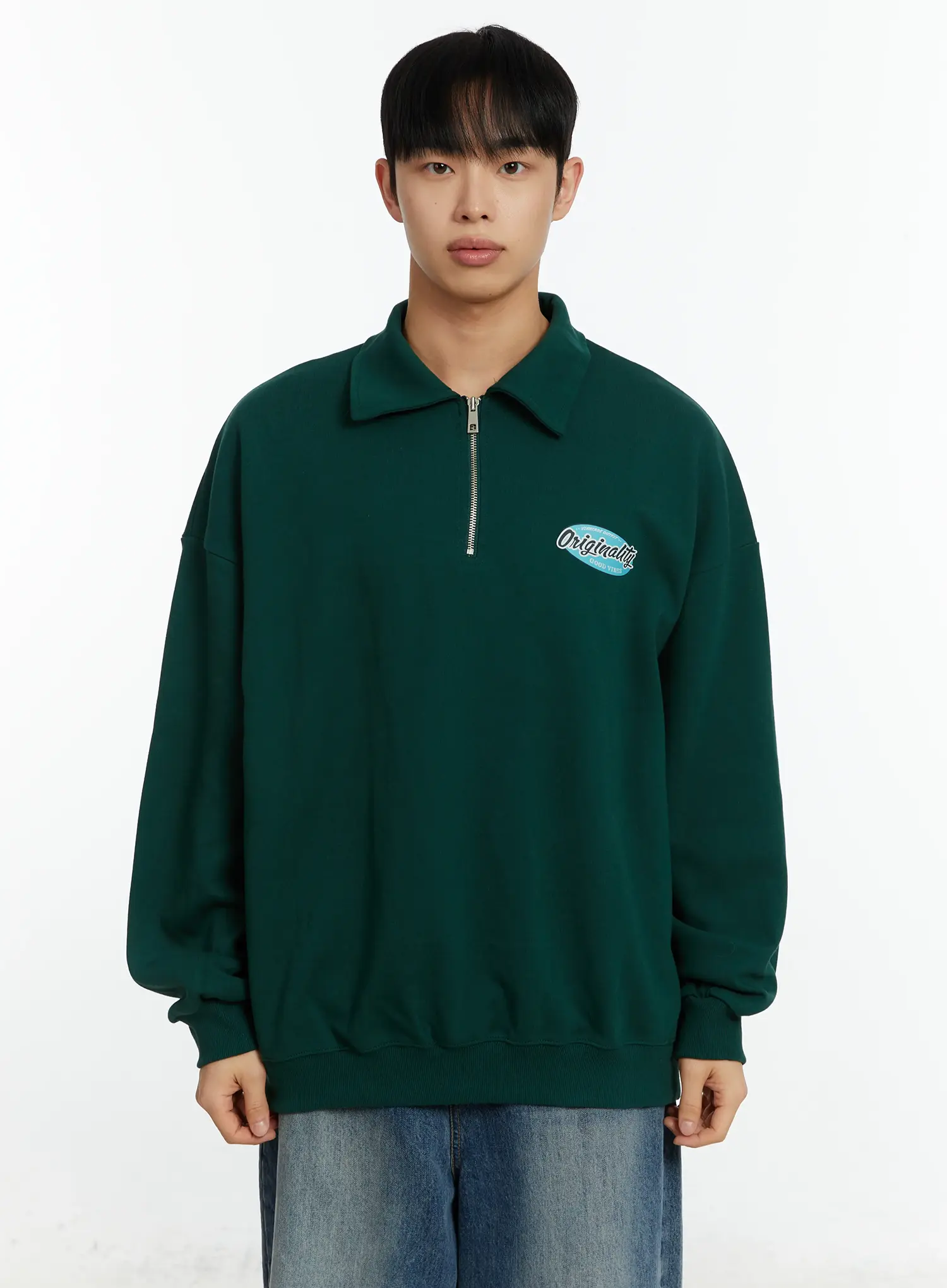 Men's "Orginality" Quarter-Zip Sweatshirt IF511 - Image 12