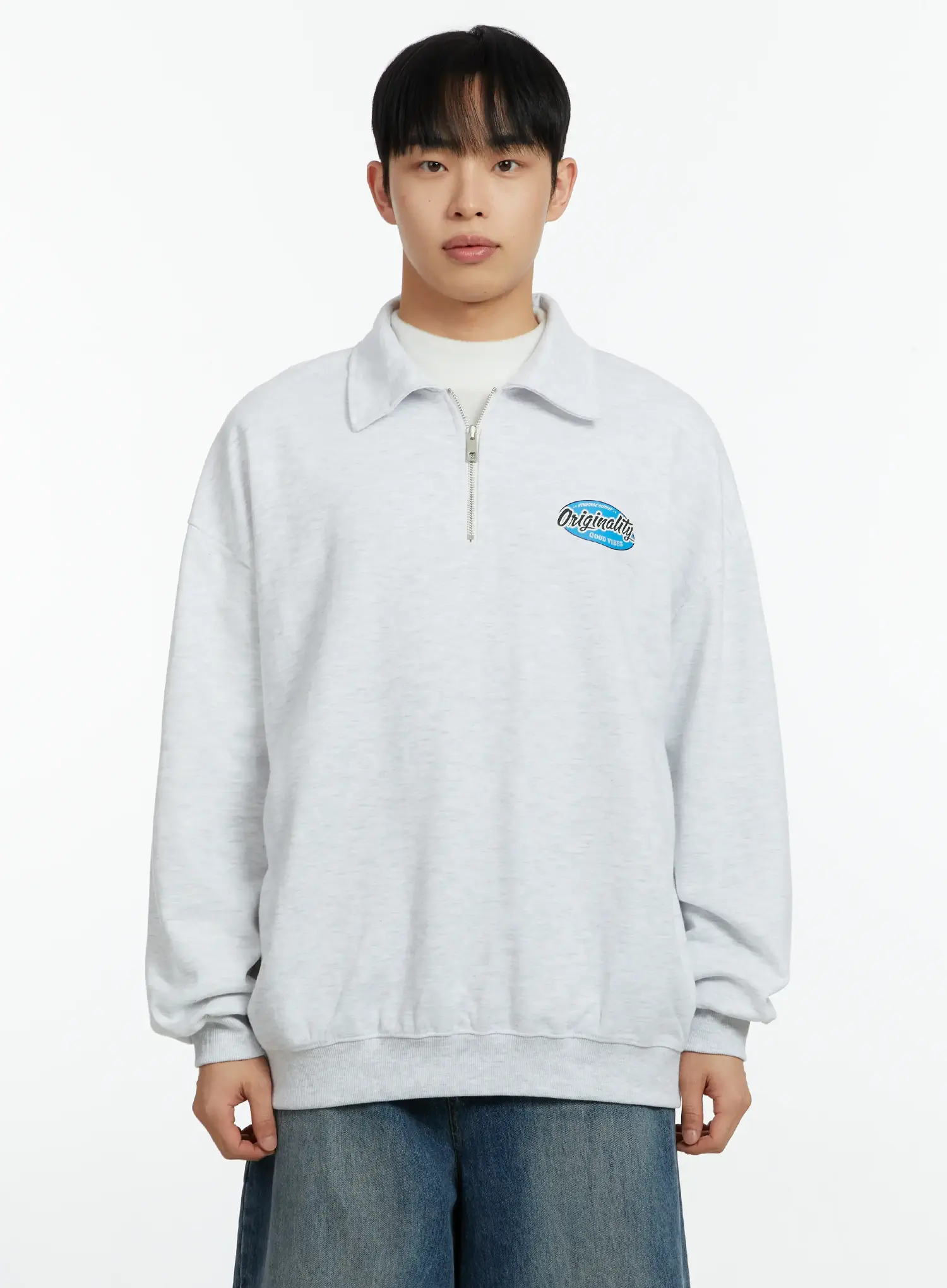 Men's "Orginality" Quarter-Zip Sweatshirt IF511 - Image 8
