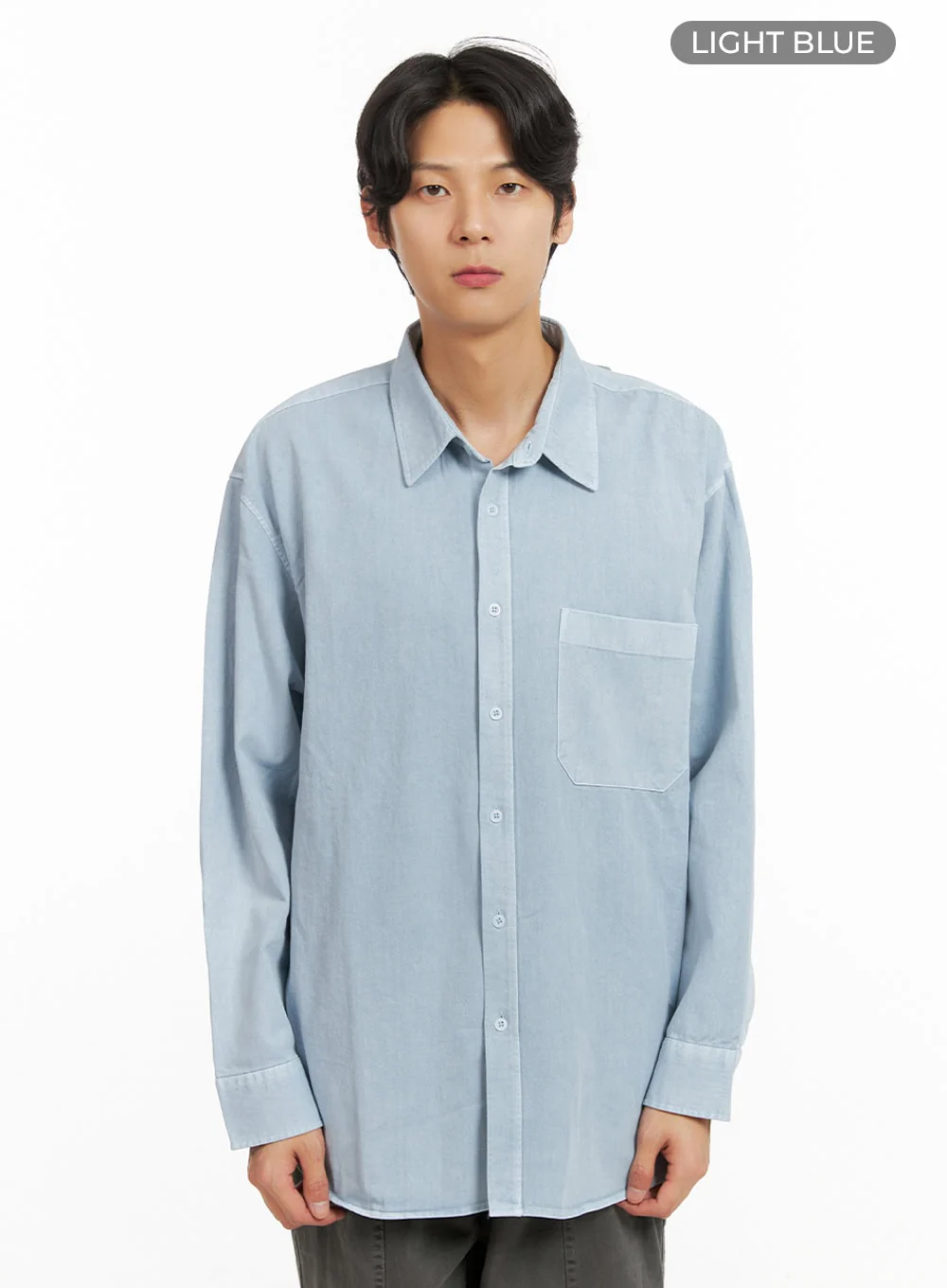 Men's Oversize Button Down Shirt IY424 - Image 8