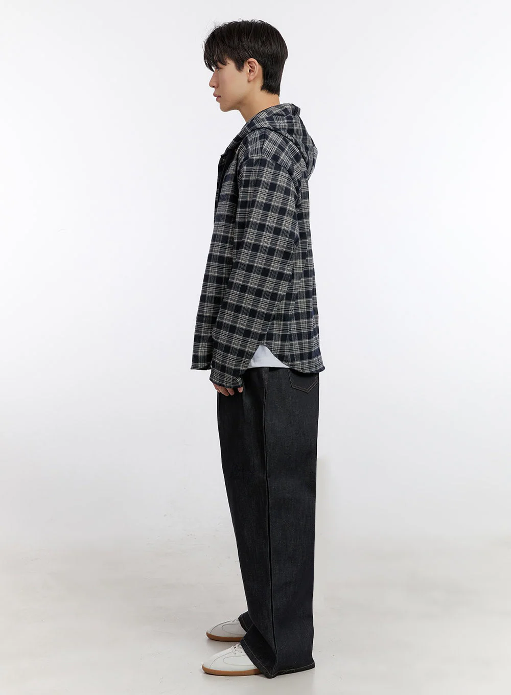 Men's Oversize Checkered Hooded Shirt IM525 - Image 8