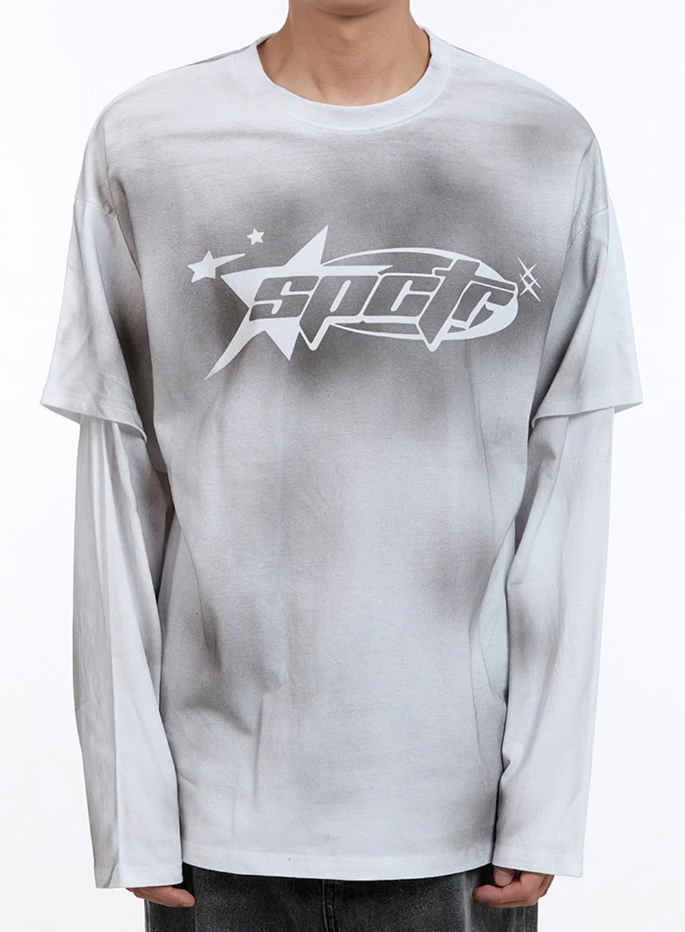 Men's Oversize Layered Tee and Long Sleeve IG427 - Image 3