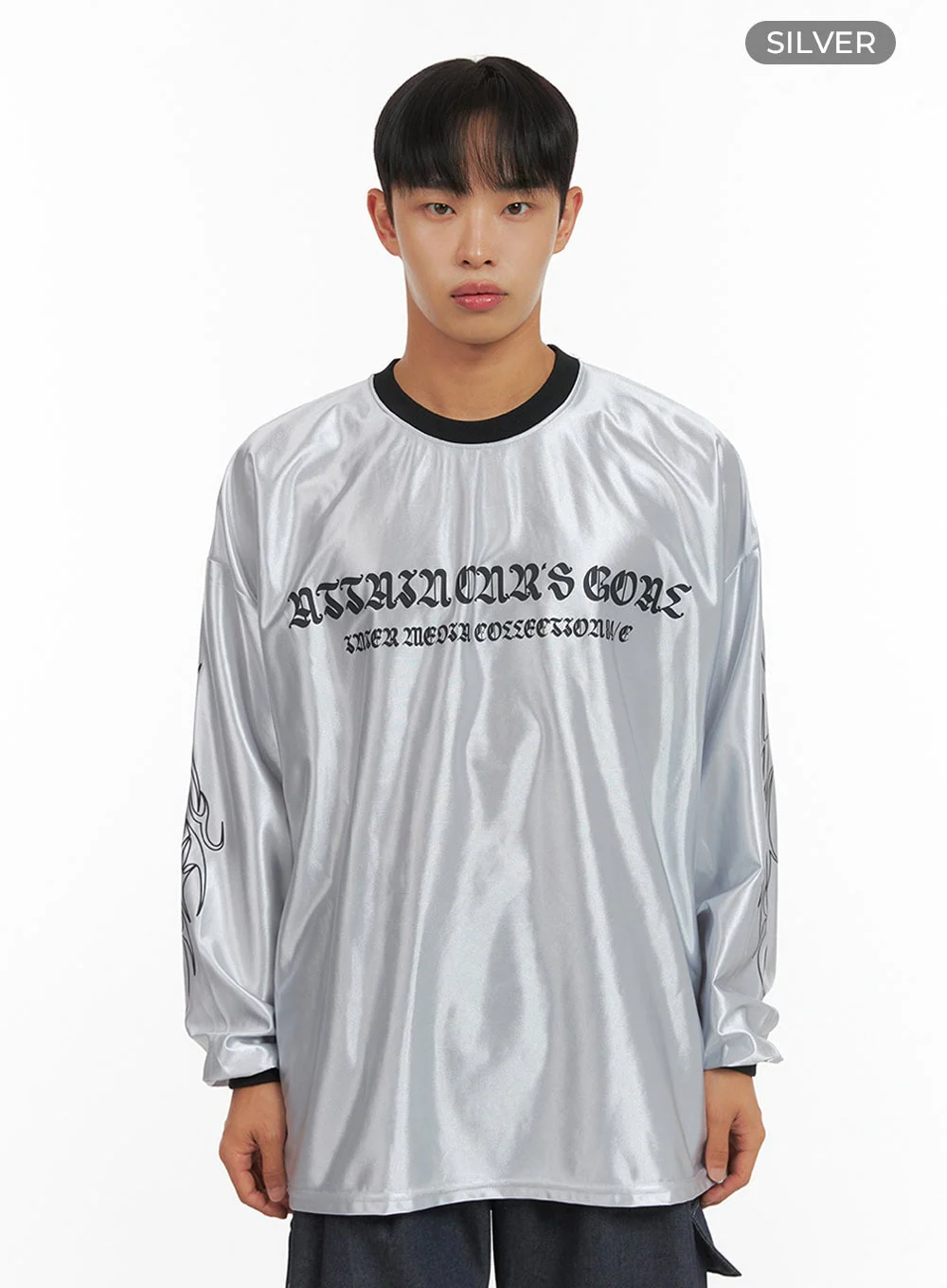 Men's Oversize Sliver Print Jersey T-Shirt IS419 - Image 11