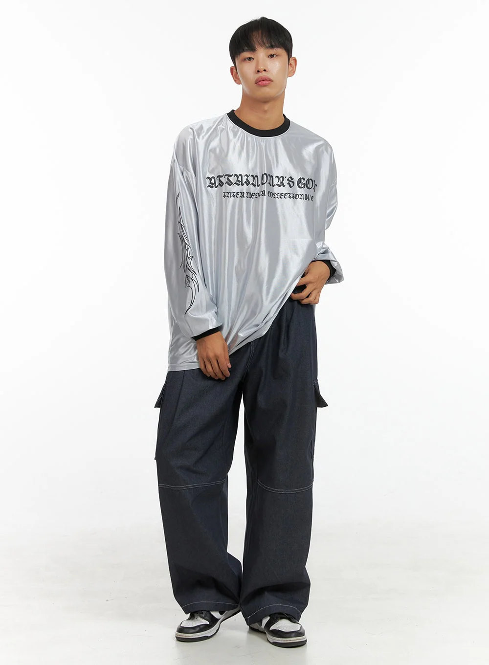 Men's Oversize Sliver Print Jersey T-Shirt IS419 - Image 3