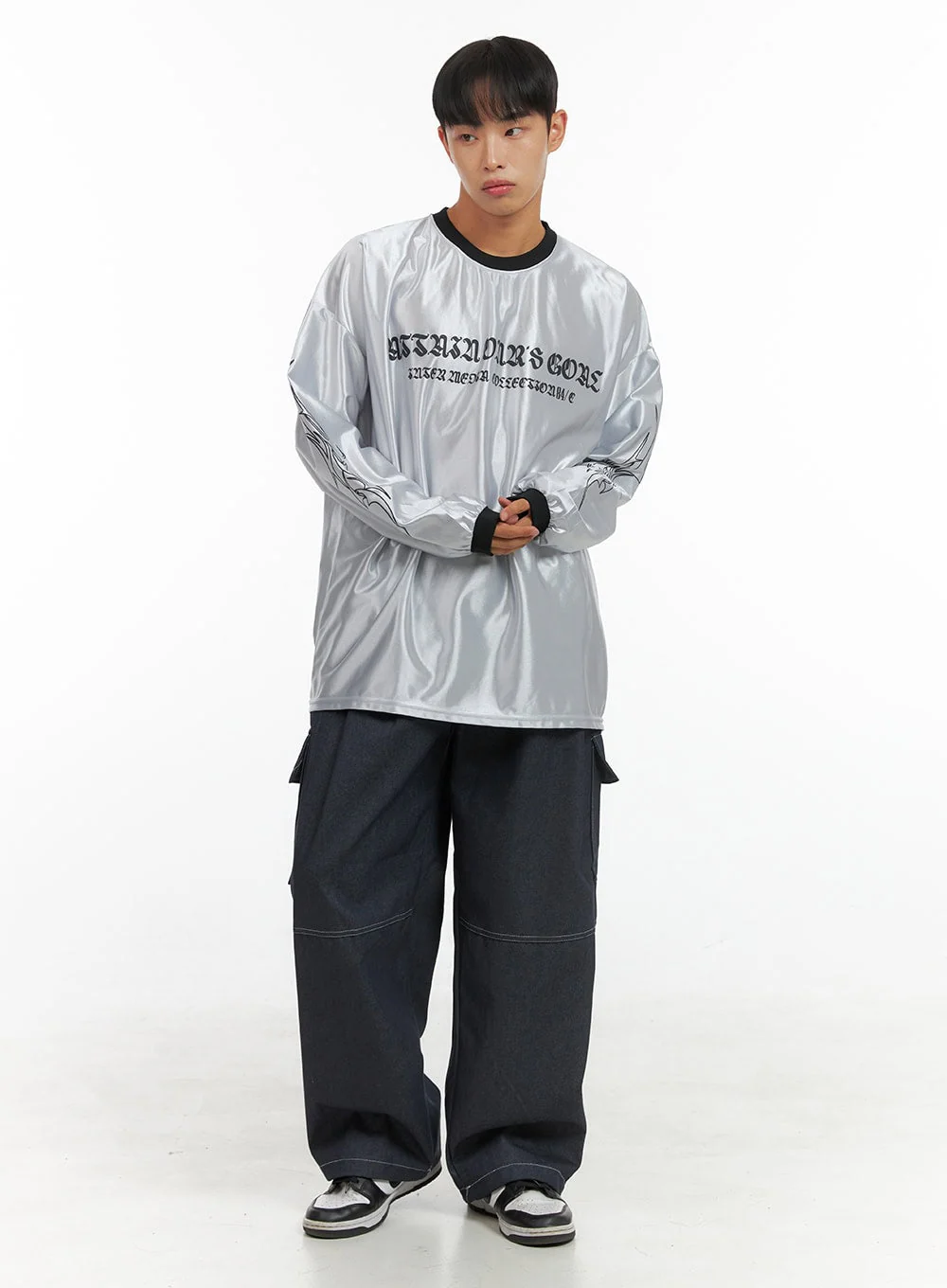 Men's Oversize Sliver Print Jersey T-Shirt IS419 - Image 7