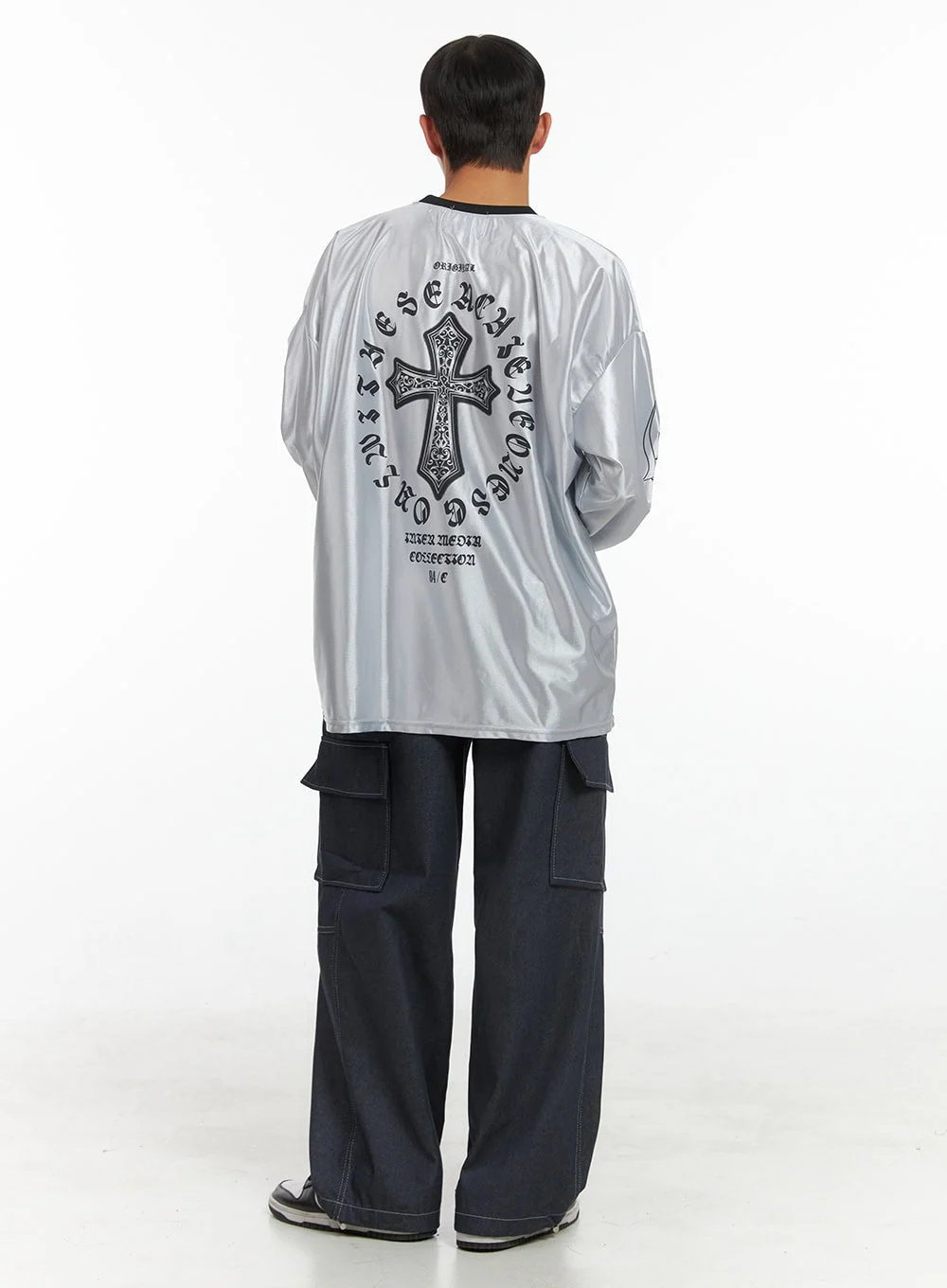 Men's Oversize Sliver Print Jersey T-Shirt IS419 - Image 9