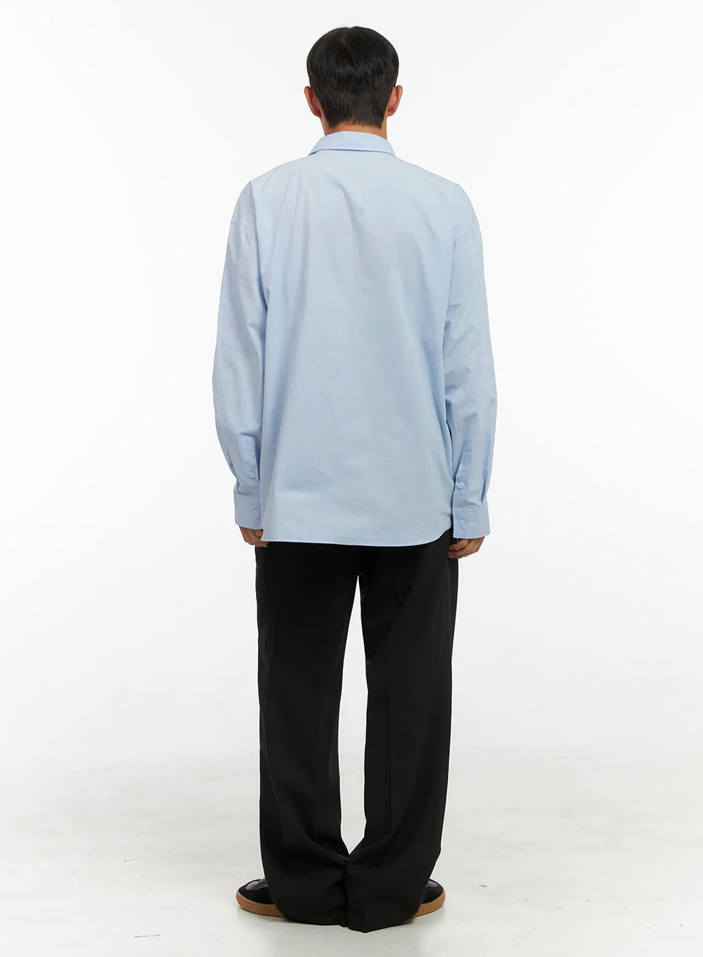 Men's Oversized Basic Cotton Shirt IS419 - Image 8