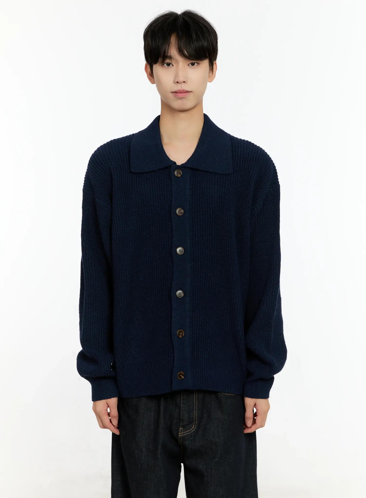 Men's Oversized Button-Up Cardigan IN503 - Image 13