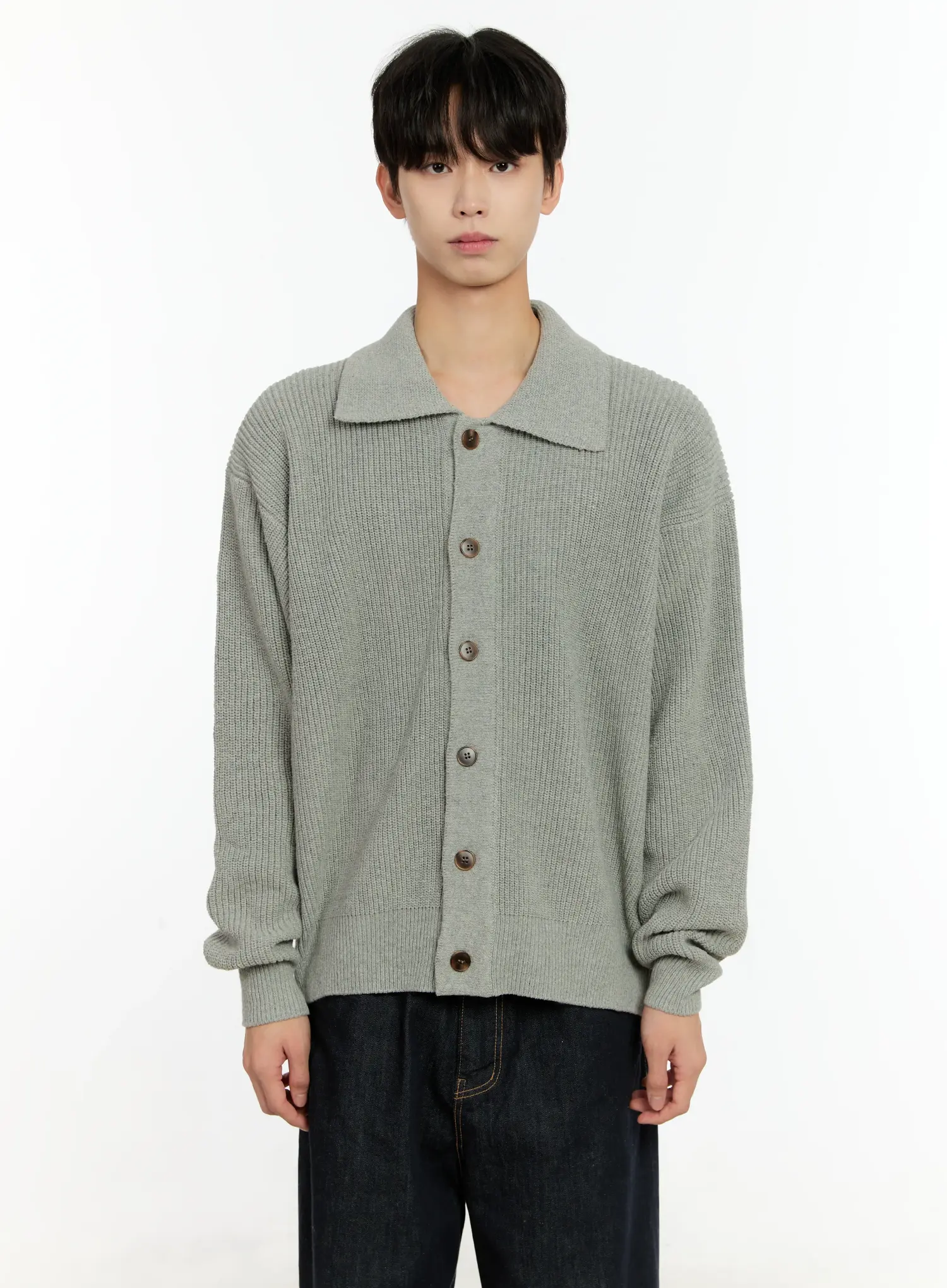 Men's Oversized Button-Up Cardigan IN503 - Image 14