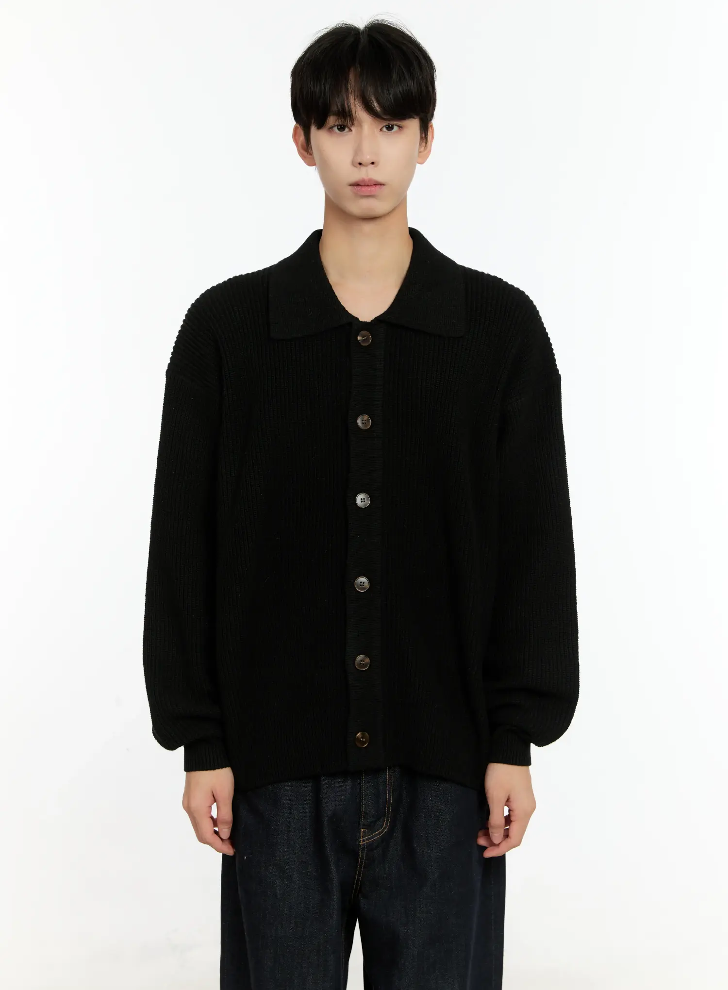 Men's Oversized Button-Up Cardigan IN503 - Image 15
