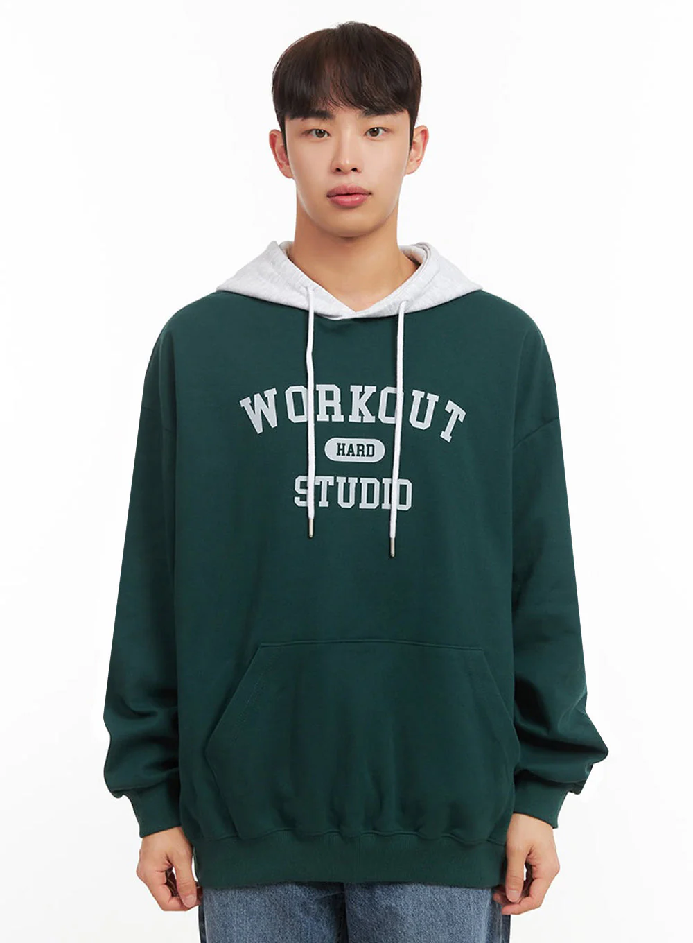 Men's Oversized Contrast Graphic Hoodie IF517 - Image 12