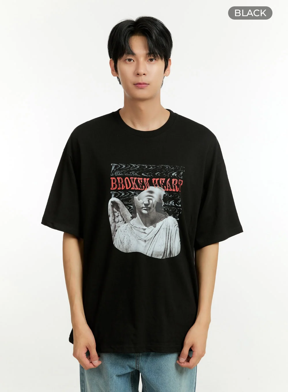 Men's Oversized Graphic Cotton T-Shirt IL412 - Image 11